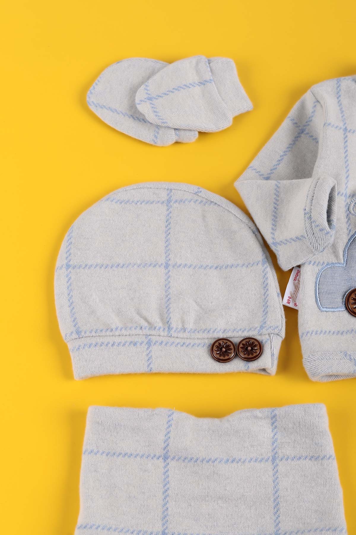 Mavi (0-6 Ay) Nakışlı Erkek Bebe Takım 223418