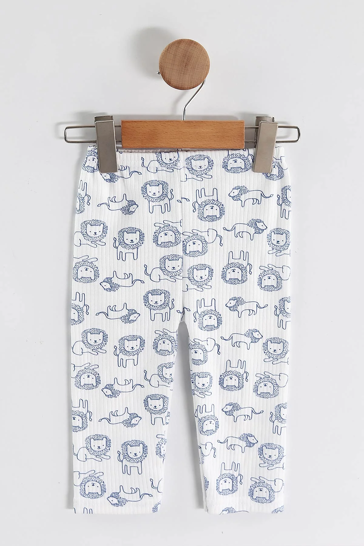 Mavi (1-3 Yaş) Aslan Desenli Raporlu Çocuk Pijama Takım 459404