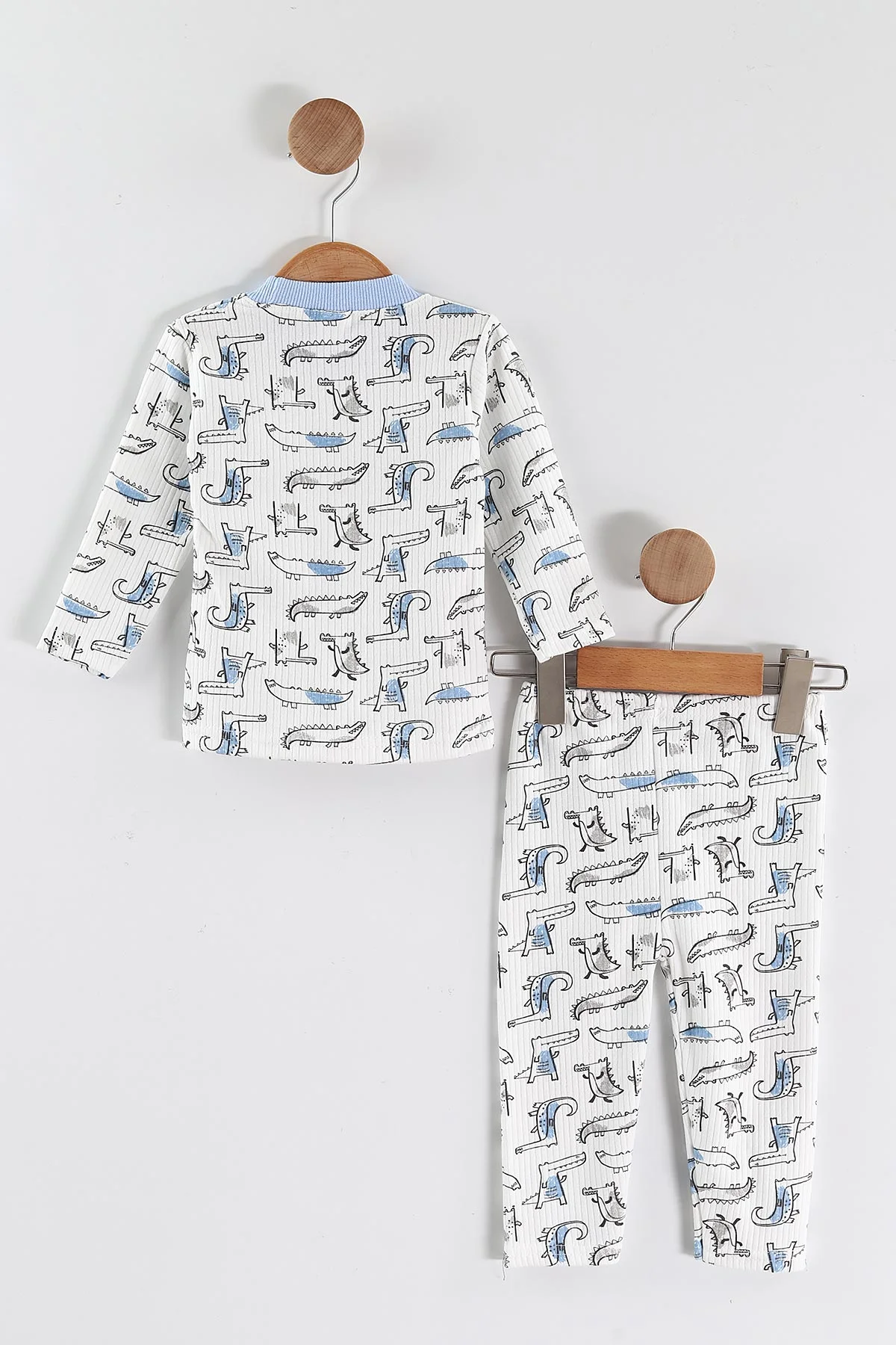Mavi (1-3 Yaş) Balık  Desenli Raporlu Çocuk Pijama Takım 459408