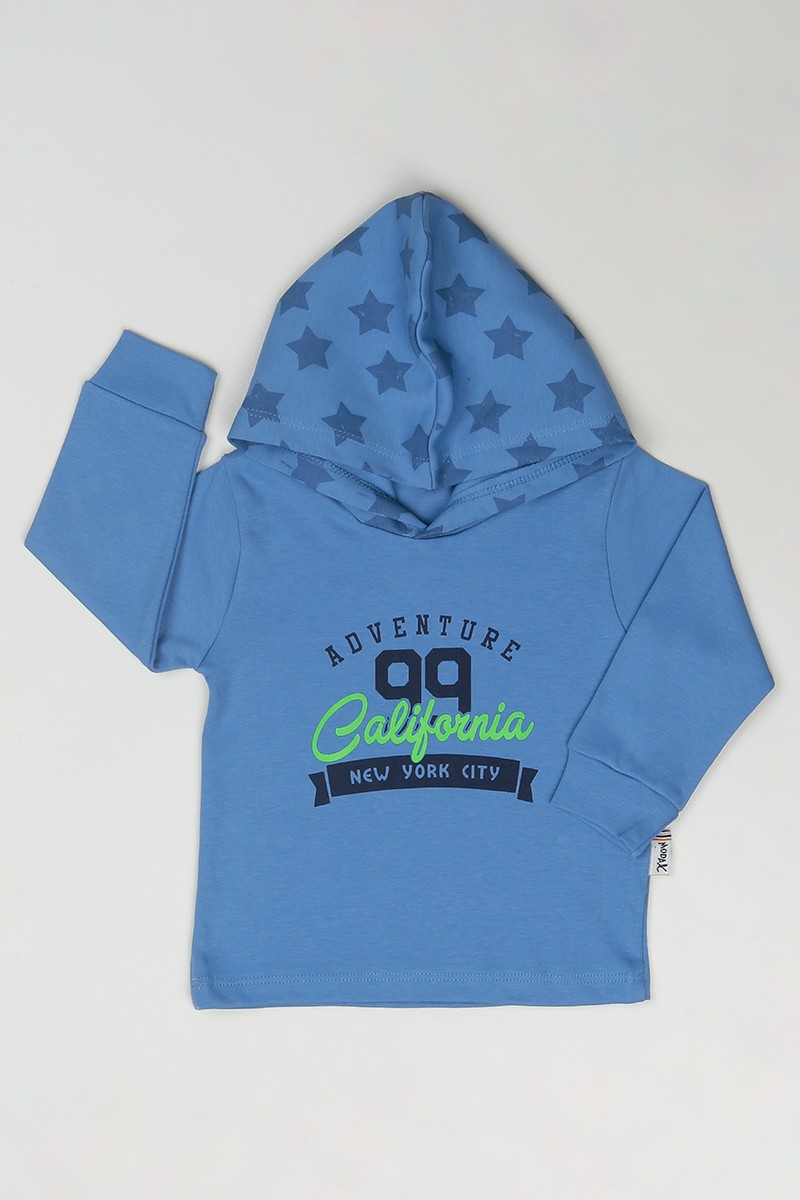 Mavi (1-3 Yaş) California Baskılı Erkek Çocuk Sweatshirt 83616