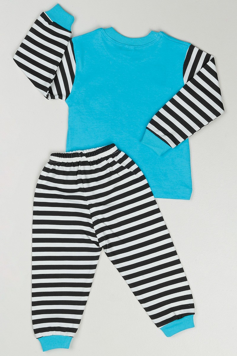 Mavi (1-3 Yaş) Panda Baskılı Erkek Çocuk Pijama Takım 88614
