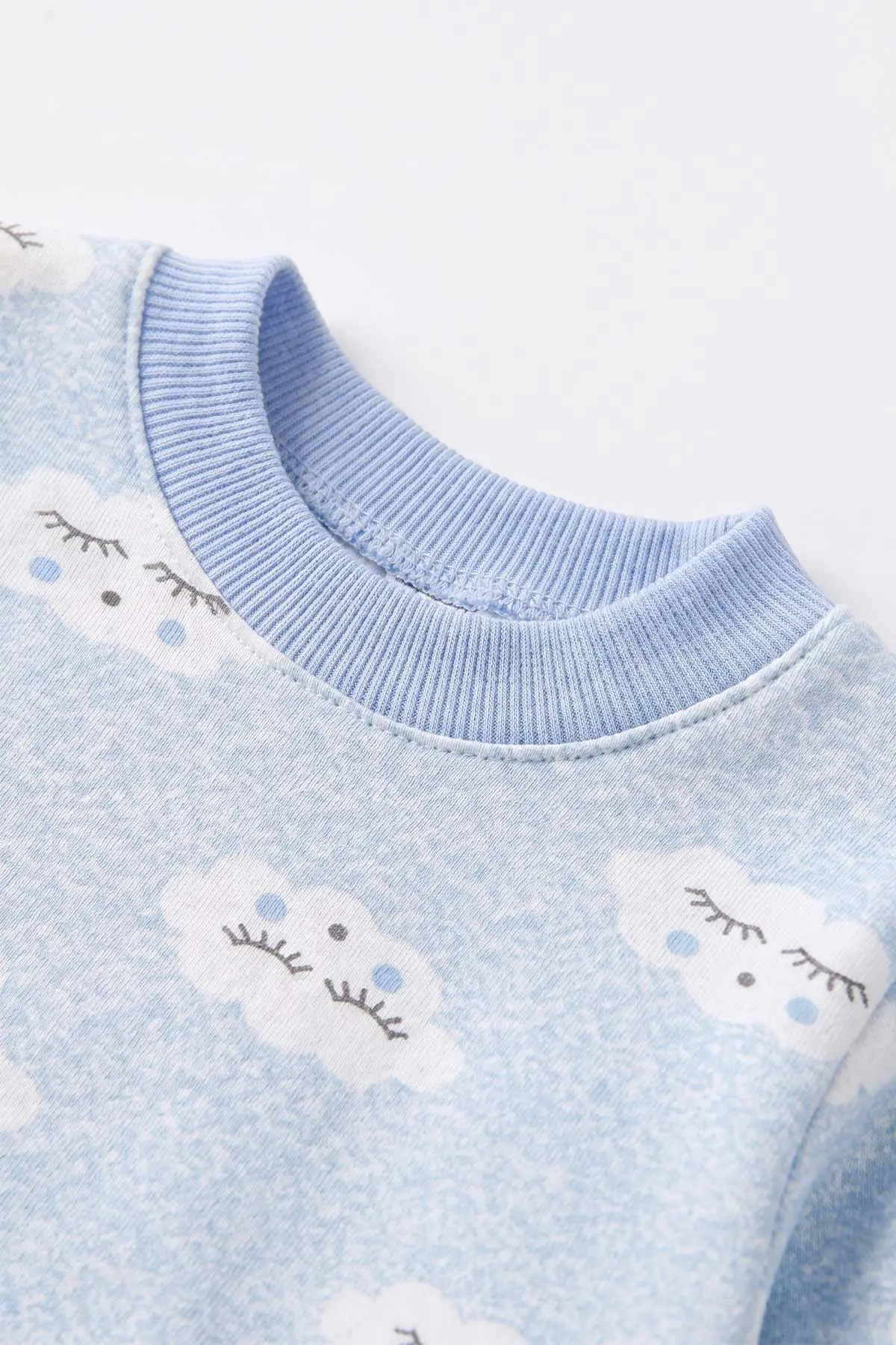 Mavi (1-3 Yaş)Bulut Desenli Çocuk Pijama Takımı 477369