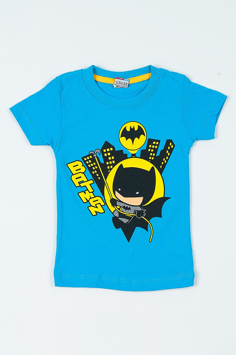 Mavi (1-6 yaş) Batman Baskılı Erkek Çocuk Tişört 108035