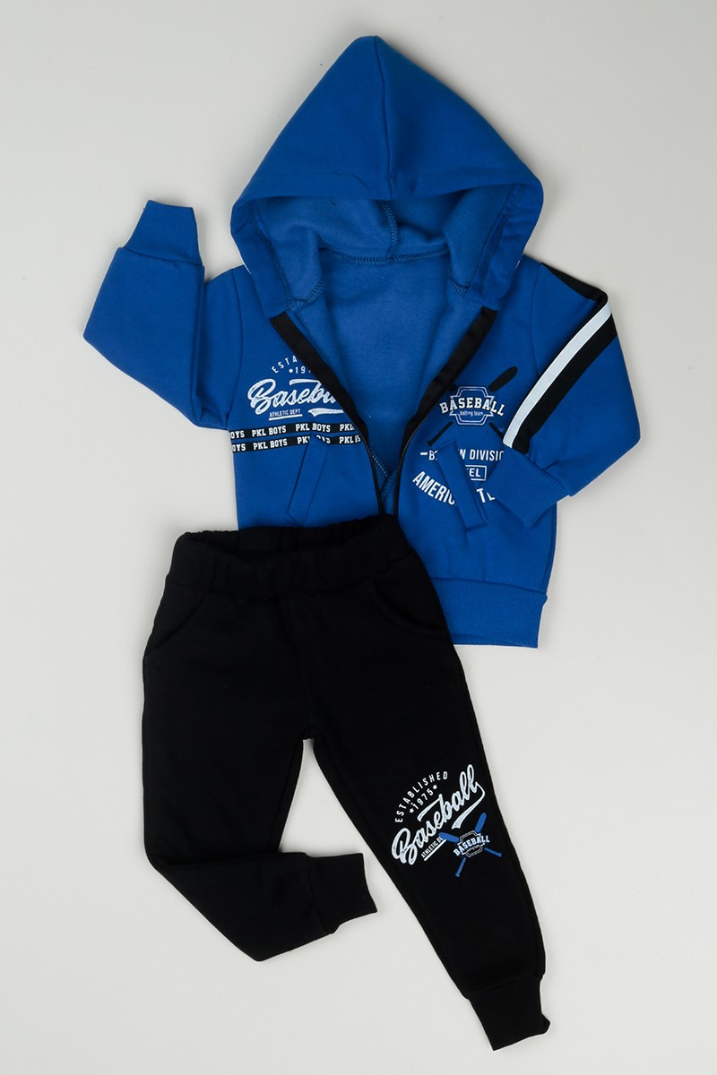 Mavi (1-8 Yaş) Baseball Baskılı İçi Şardonlu Erkek Çocuk Takım 86269