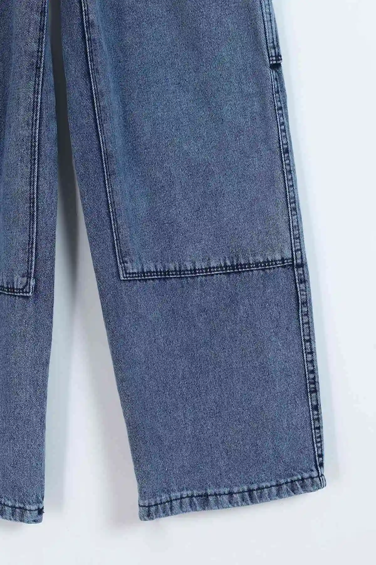 Mavi (11-15 Yaş) ) Önü Parça Detay Kargo Cepli Kız Çocuk Kot Pantolon 329766