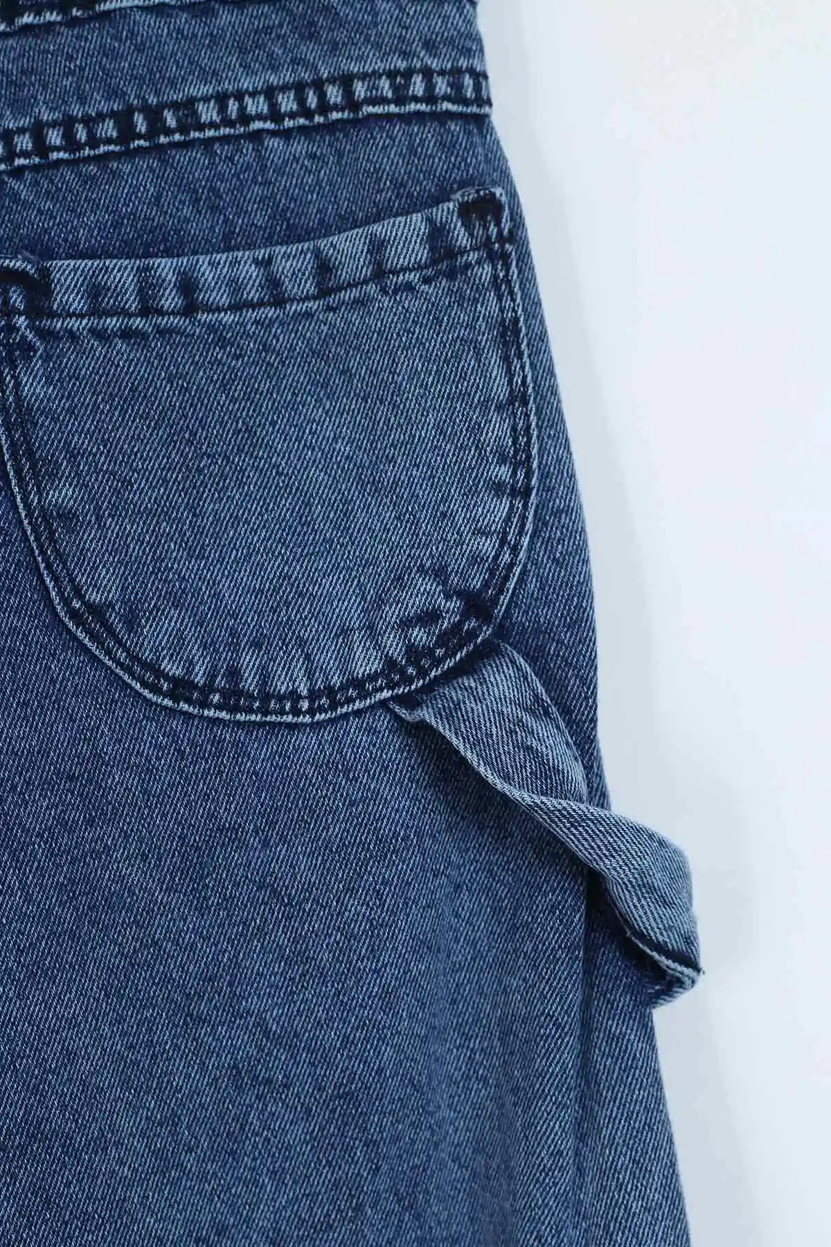 Mavi (11-15 Yaş) ) Önü Parça Detay Kargo Cepli Kız Çocuk Kot Pantolon 329766