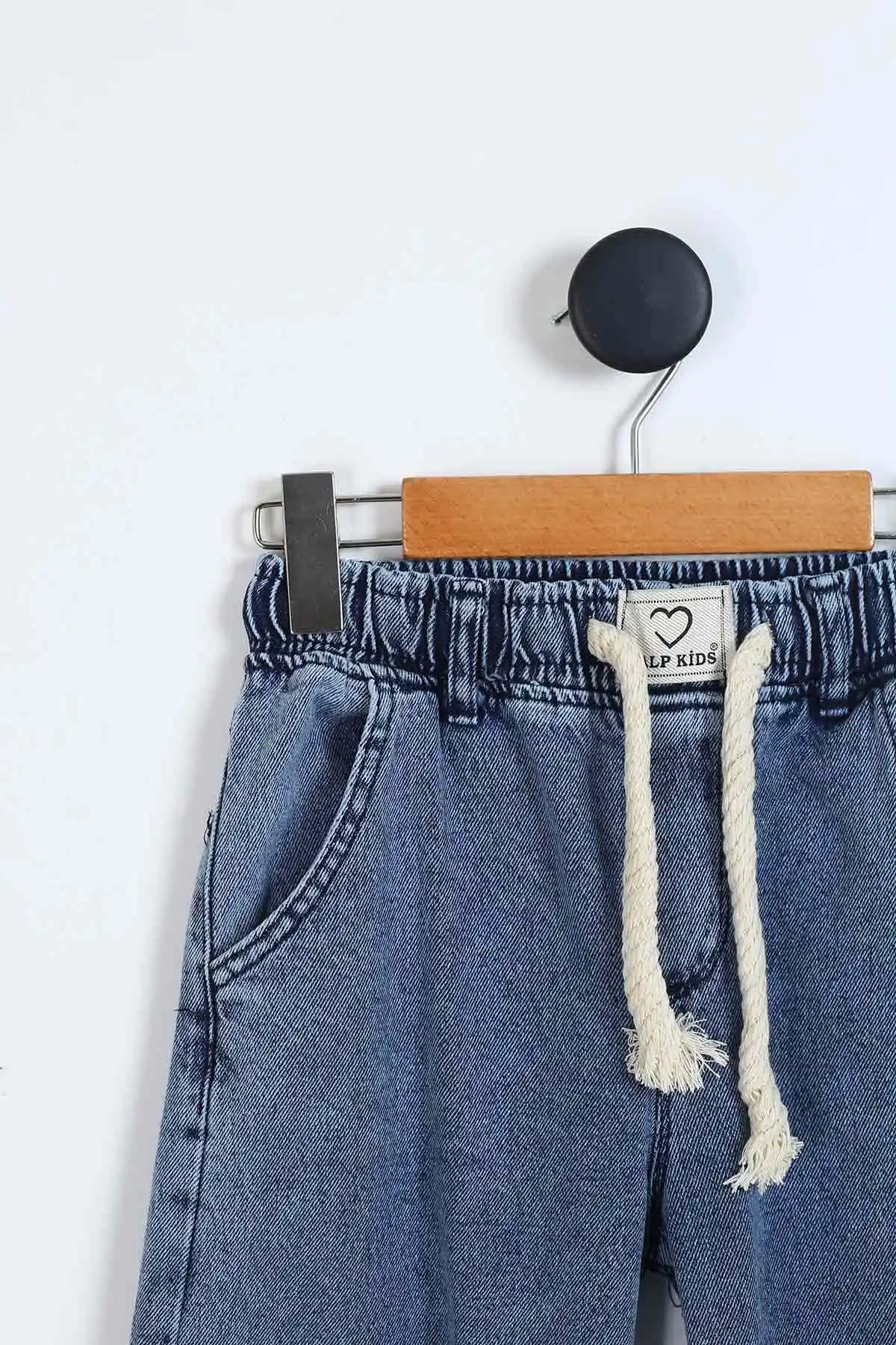 Mavi (11-15 Yaş)Boyfriend Beli Lastikli Kız Çocuk Kot Pantolon 329747