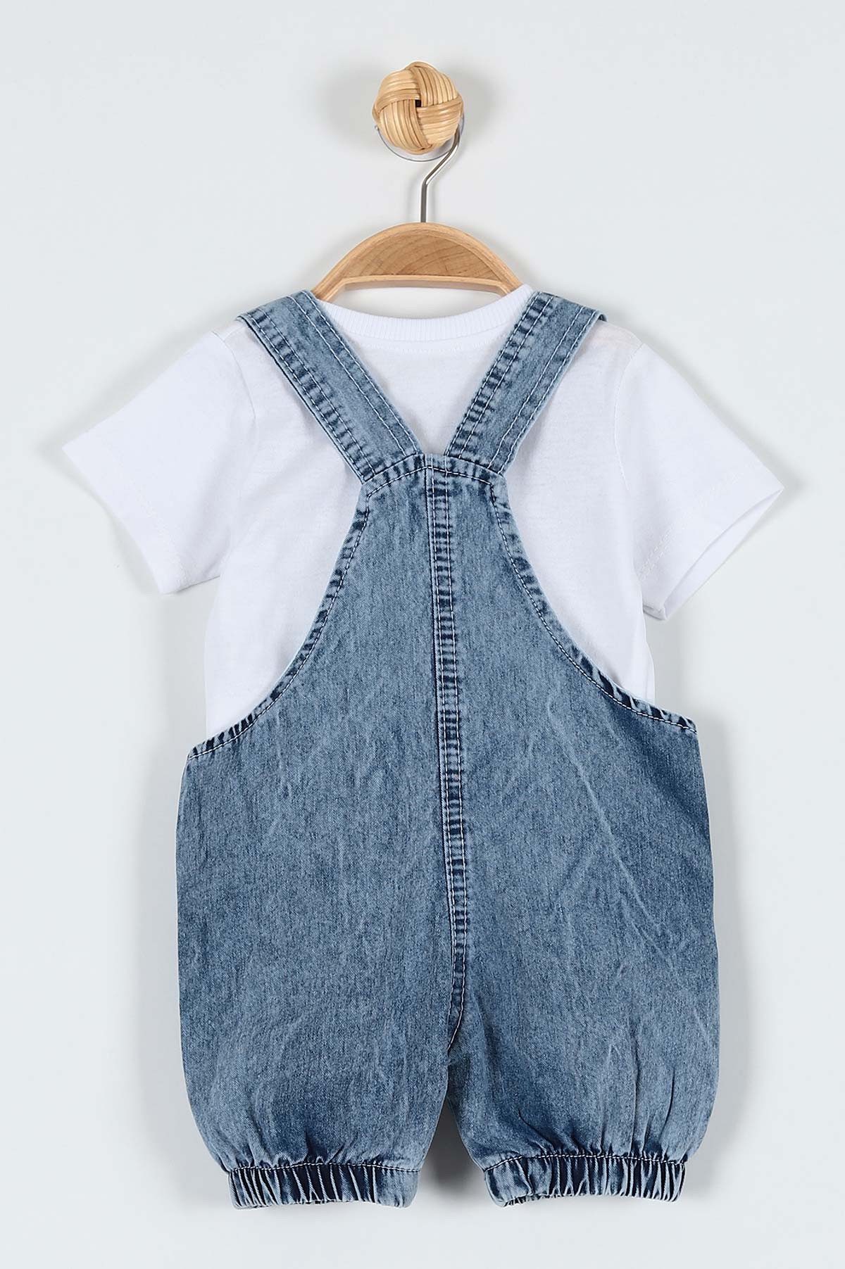 Mavi (12-24 Ay) Araba Nakışlı Paça Lastikli  Erkek Bebe Takım 182655