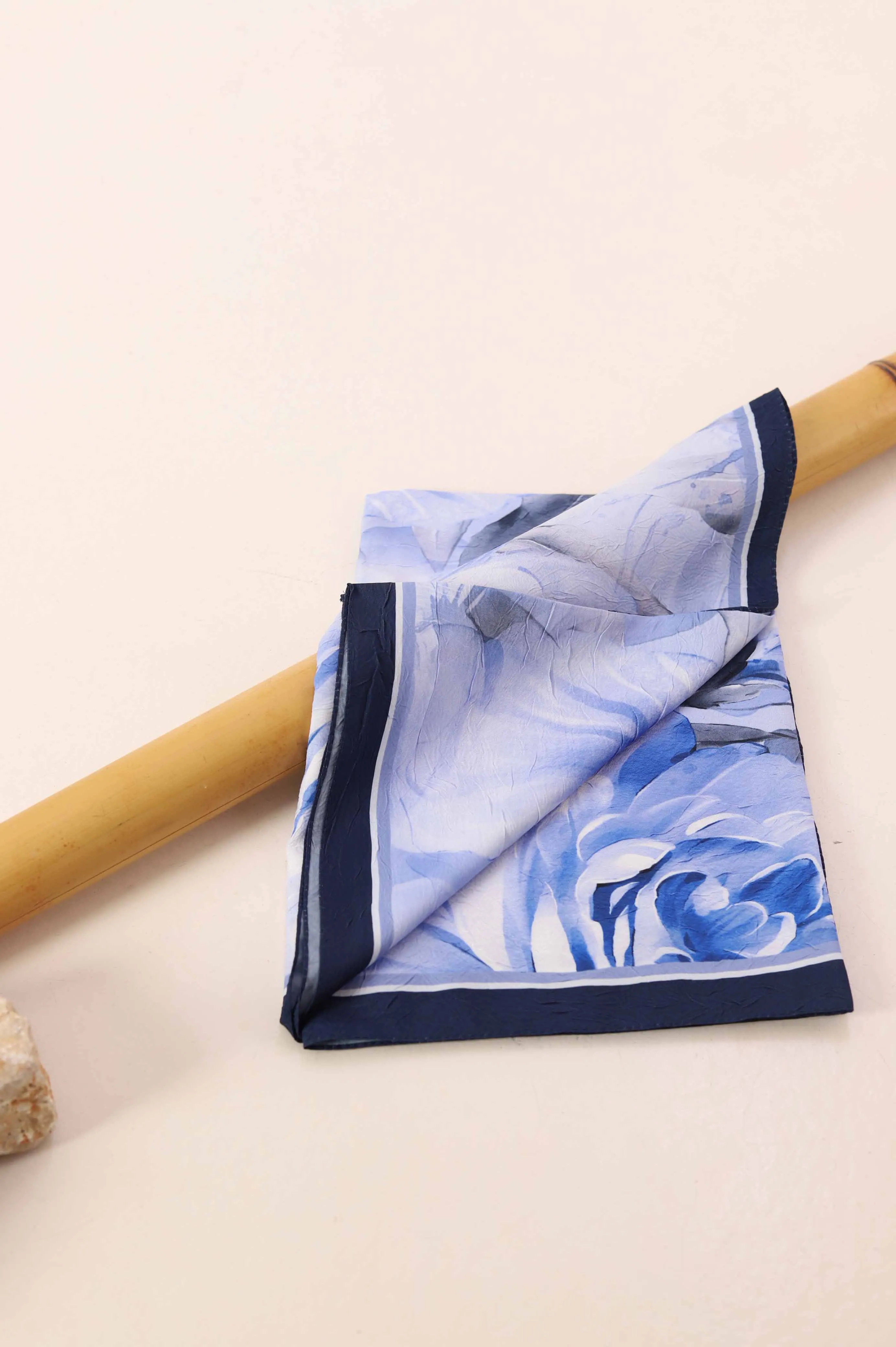 Mavi 180x75 Cm Our Fashion Dijital Baskılı Desenli Bambu Kraş Şal 396716