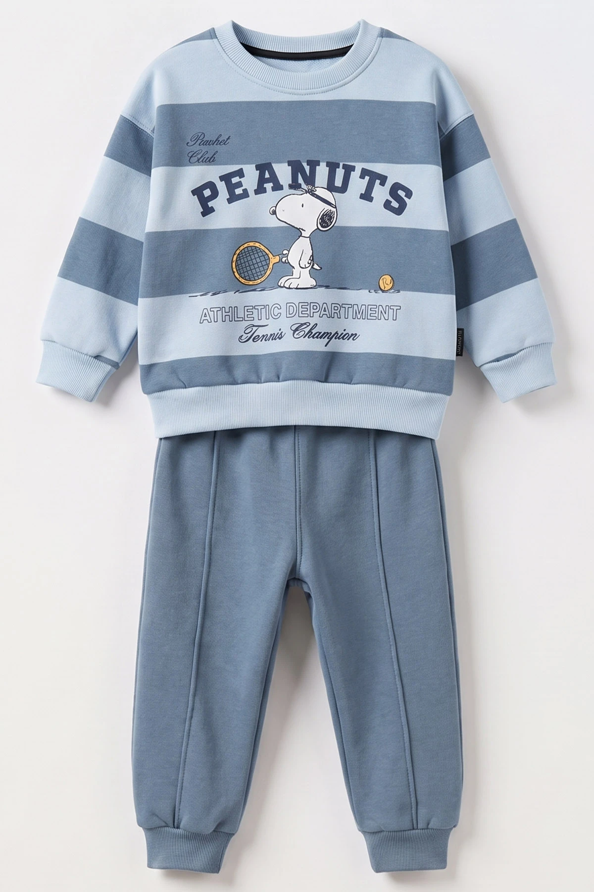 Mavi (2-5 Yaş) Peanuts Baskılı Çimalı İçi Şardonlu Erkek Çocuk Takım 493088