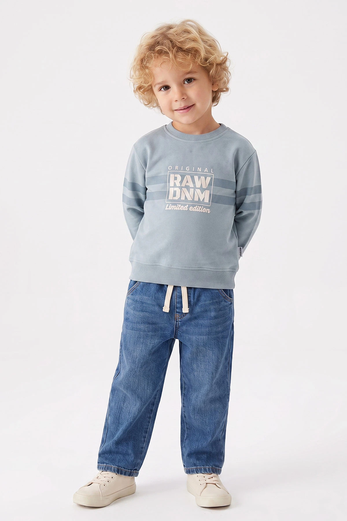 Mavi (2-5 Yaş) Raw Dnm Baskılı 2 İp Erkek Çocuk Takım 471181