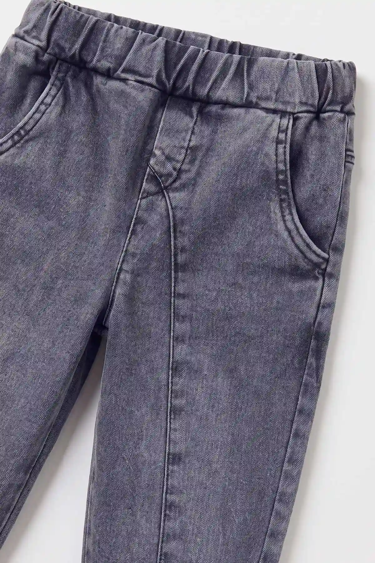Mavi (2-5 Yaş)Kapüşonlu Çıtçıt Düğmeli Gabardin Ceket Pantolonlu Erkek Çocuk 3'lü Takım 477975
