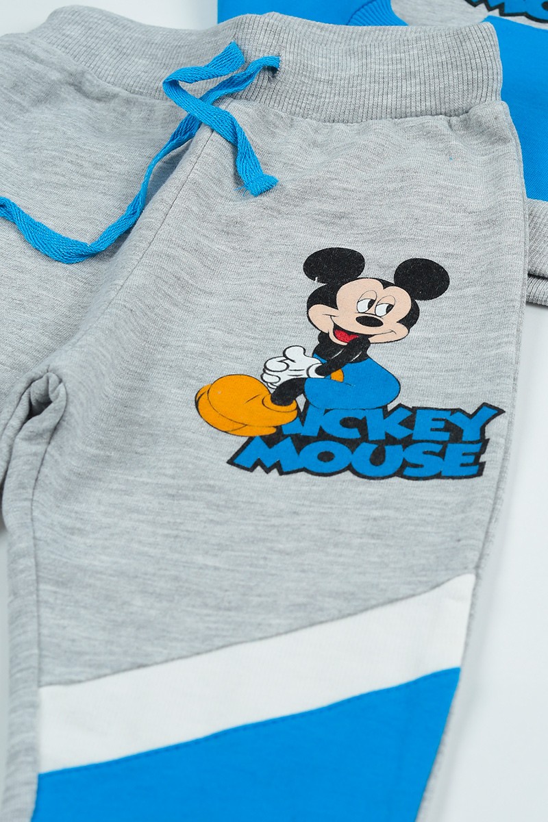 Mavi (2-8 Yaş) Mickey Mouse Baskılı Erkek Çocuk Takım 96612