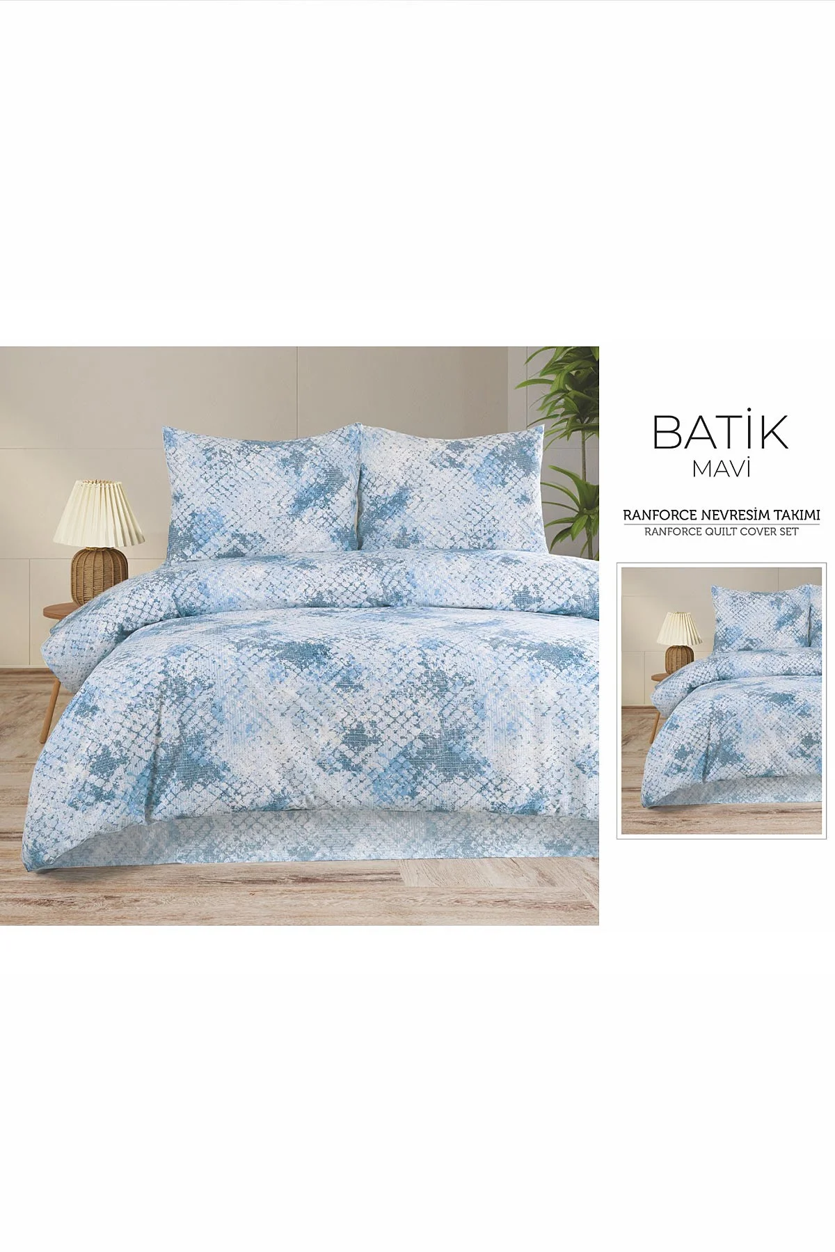 Mavi 200x220 Cm Bella Home Çift Kişilik Fitted New Box Nevresim Takımı 487085