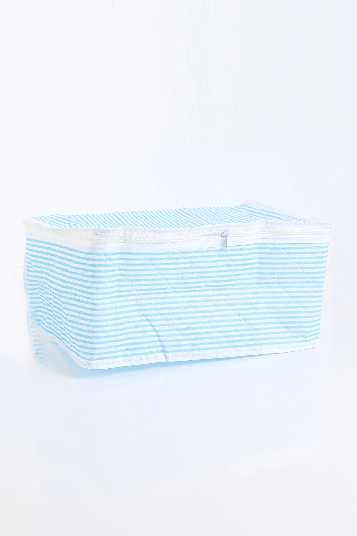 Mavi 25x15x20 Cm Çizgili Fermuarlı Çorap Hurç 279652