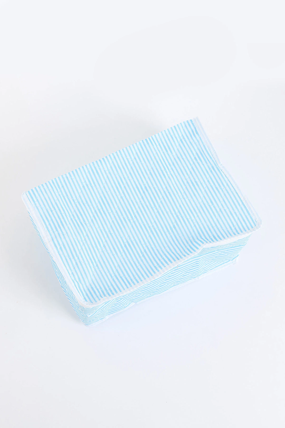 Mavi 25x15x20 Cm Çizgili Fermuarlı Çorap Hurç 279652