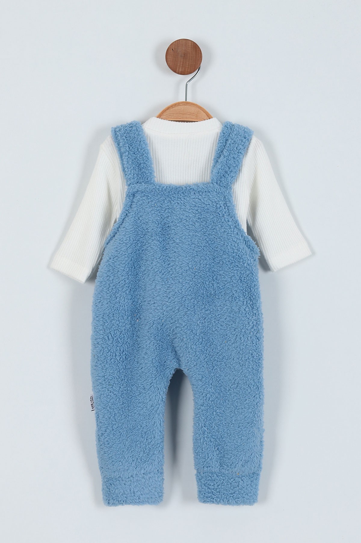Mavi (3-15 Ay) Ayı Oyuncaklı Welsoft İkili Erkek Bebe Salopet 220529
