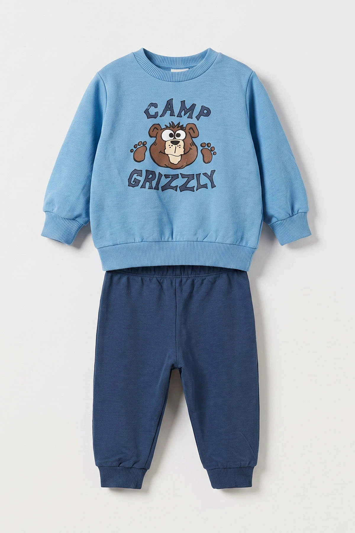 Mavi (3-18 Ay) Camp Baskılı 2 İp Erkek Bebek Mevsimlik Takım 481166