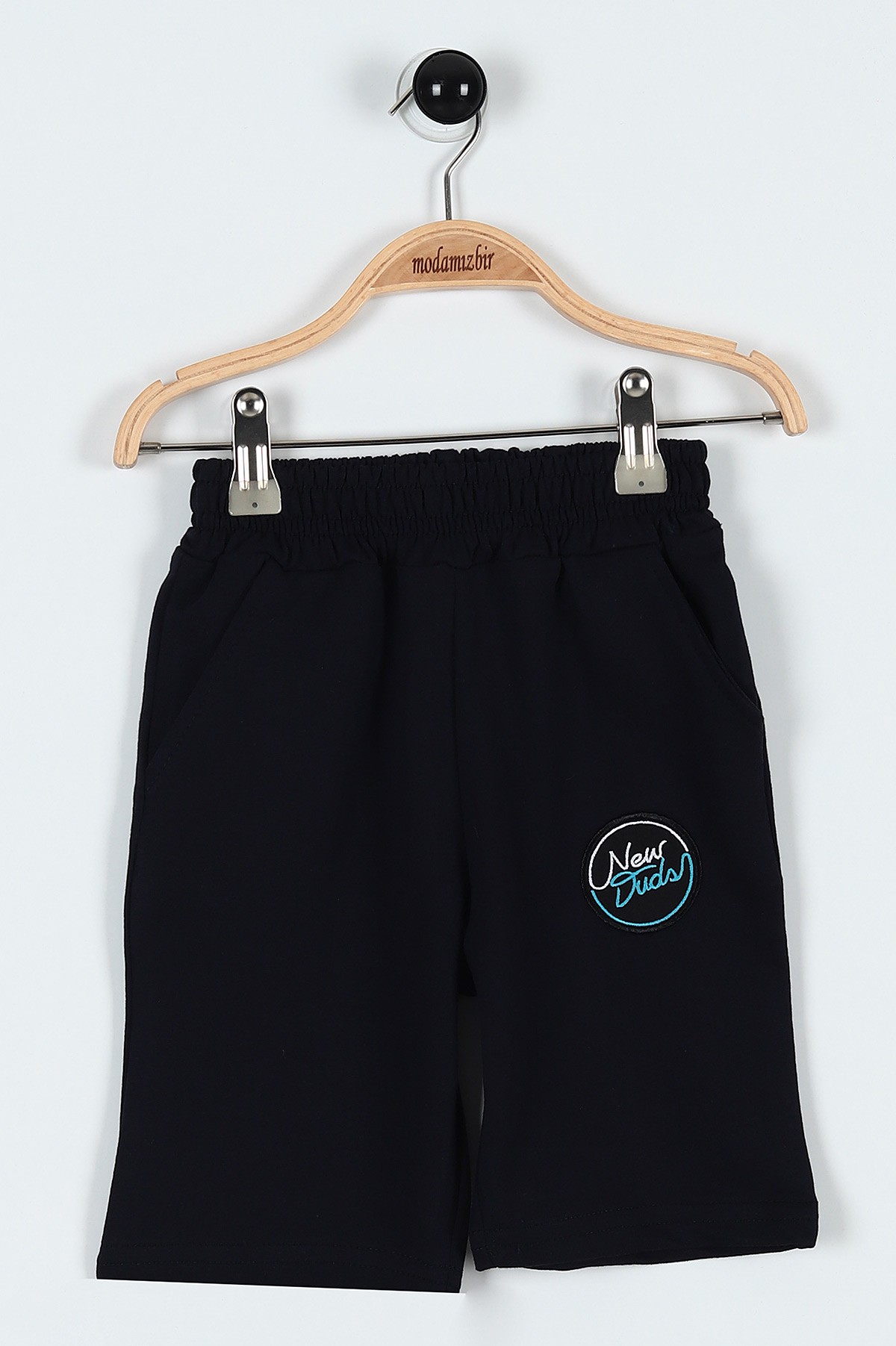 Mavi (3-6 Yaş) New Duds Nakışlı Yakalı Düğme Detaylı Erkek Bebe Takım 183589
