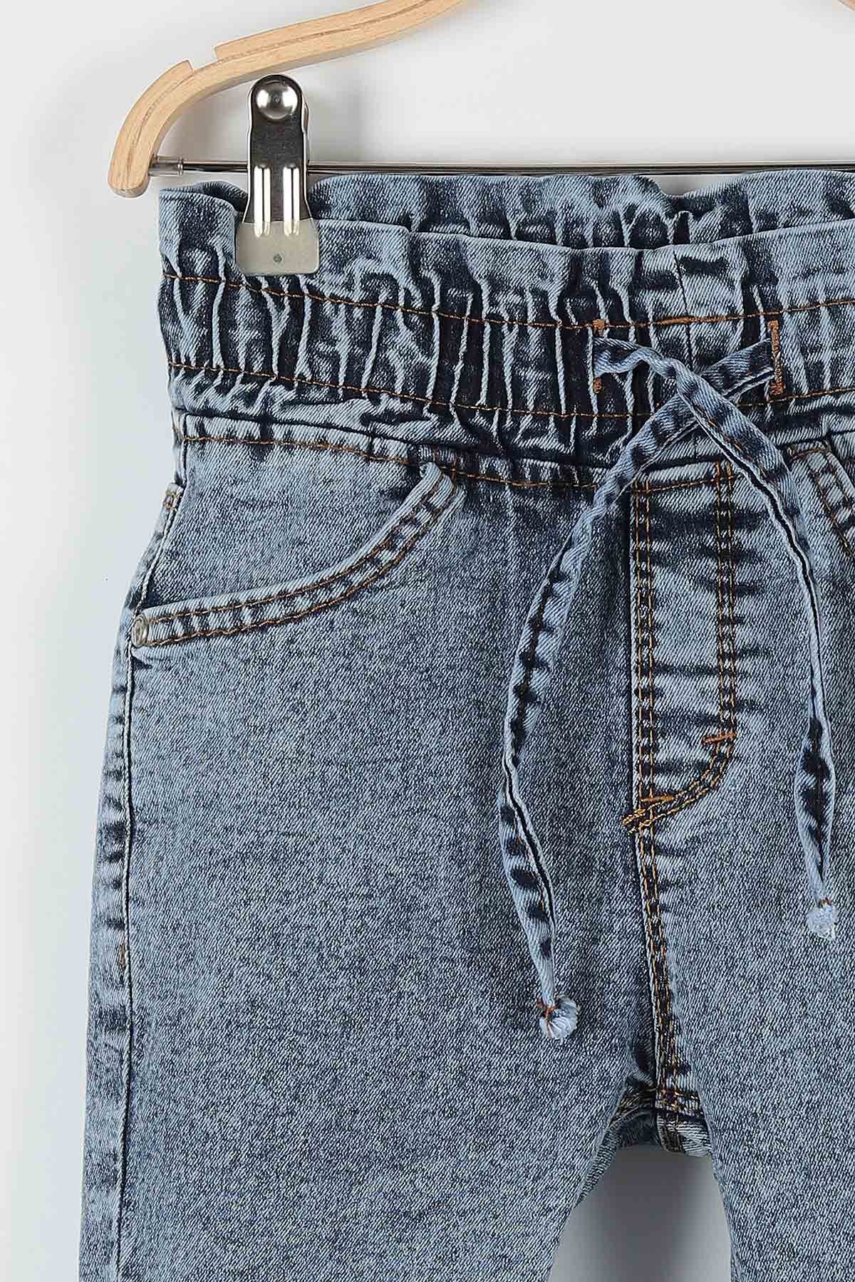 Mavi (3-7 Yaş) Beli Lastikli Belden Bağlamalı Erkek Çocuk Kapri 172778