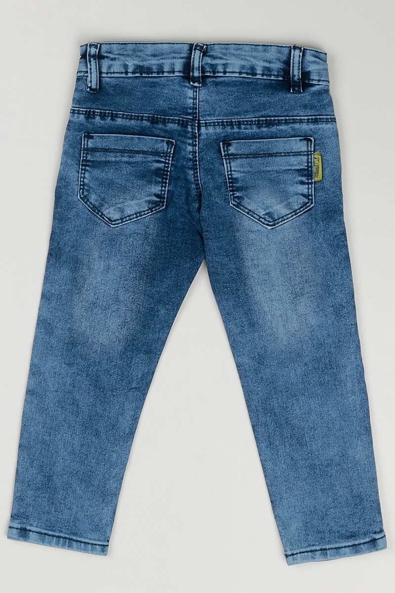 Mavi (3-7 Yaş) Lastikli Erkek Çocuık Kot Pantolon 87330