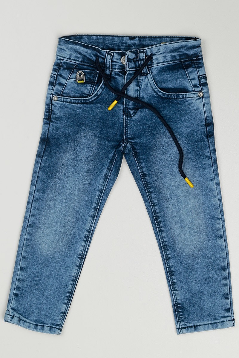 Mavi (3-7 Yaş) Lastikli Erkek Çocuık Kot Pantolon 87330