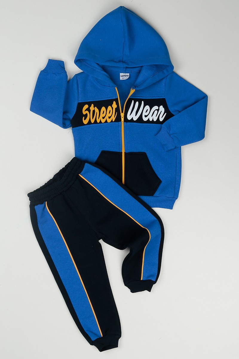 Mavi (3-7 Yaş) Street Wear Baskılı Erkek Çocuk Takım 85004