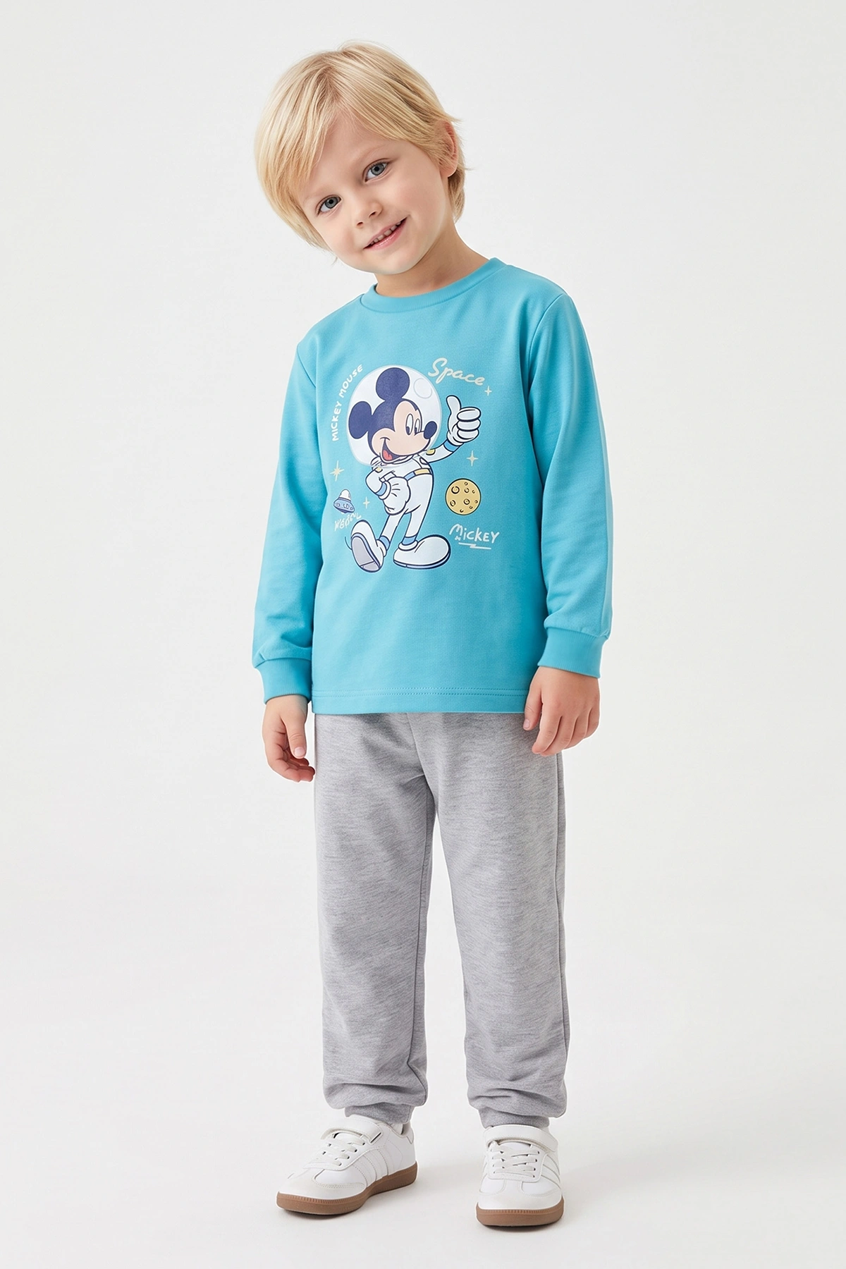 Mavi (3-8 Yaş) Karakter Baskılı İnterlok Kumaş Erkek Çocuk Pijama Takım 491031