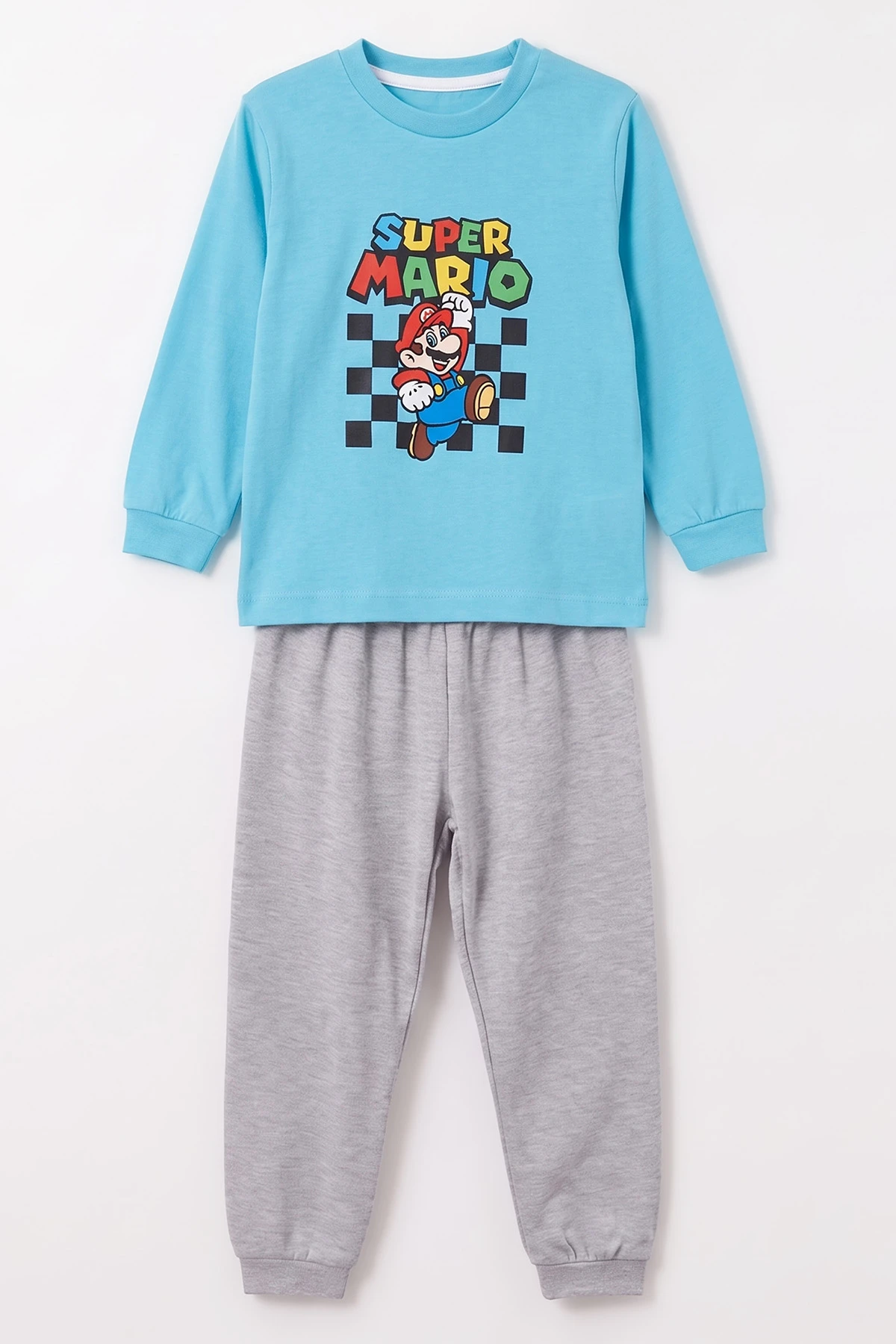 Mavi (3-8 Yaş) Karakter Baskılı İnterlok Kumaş Erkek Çocuk Pijama Takım 491042