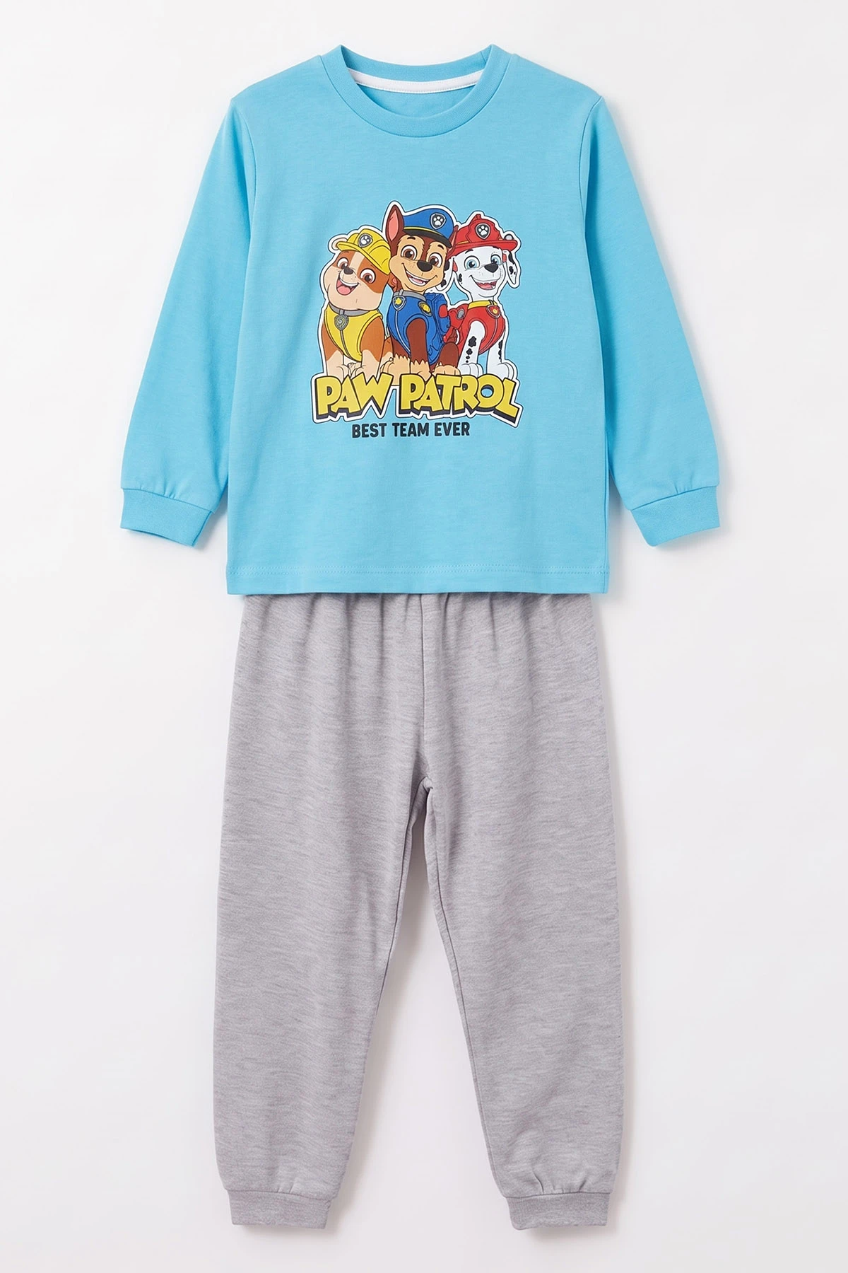 Mavi (3-8 Yaş) Karakter Baskılı İnterlok Kumaş Erkek Çocuk Pijama Takım 491046