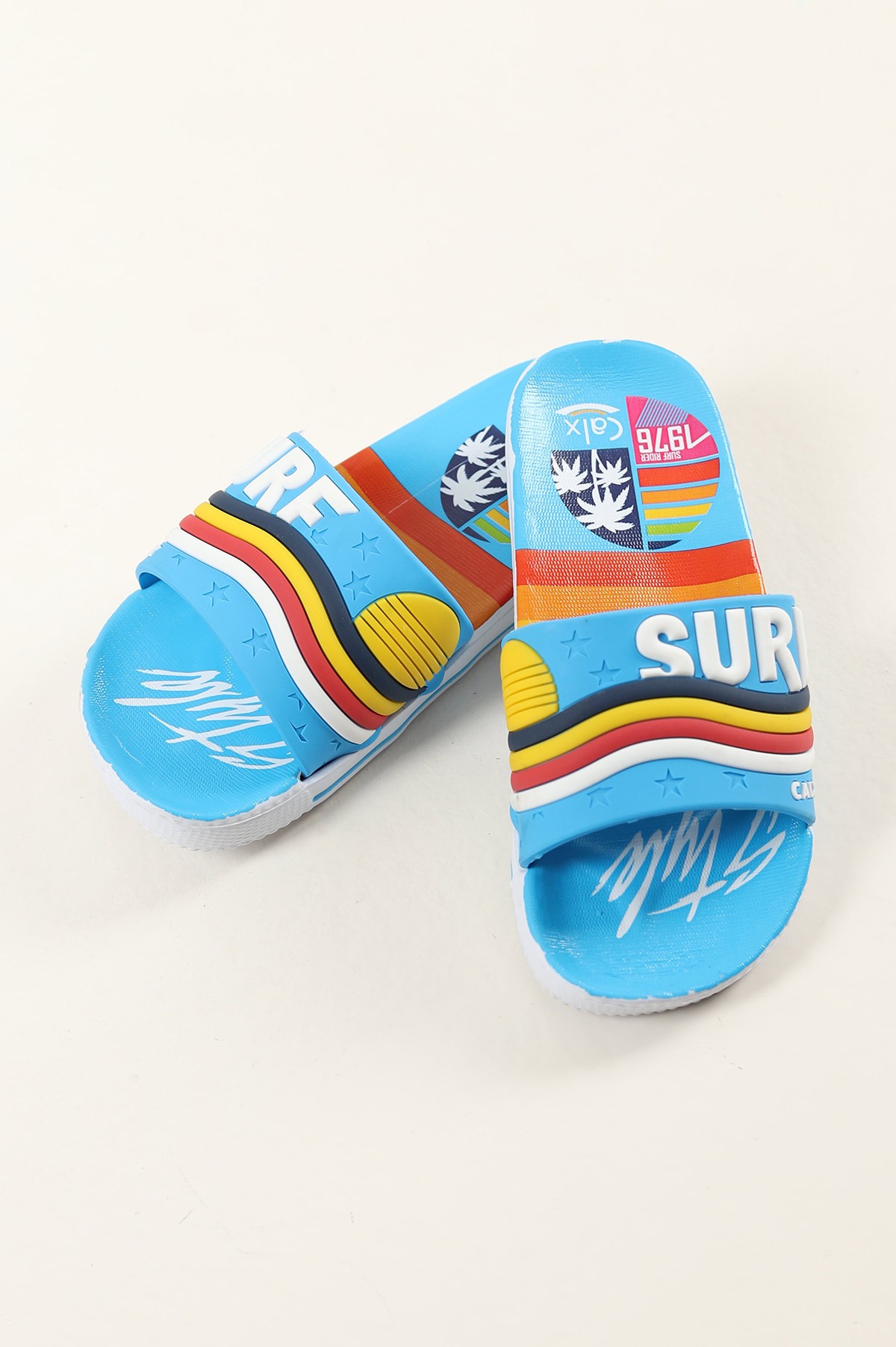 Mavi (31-35 Filet) Surf Güneş Motifli Erkek Çocuk Terlik 189550