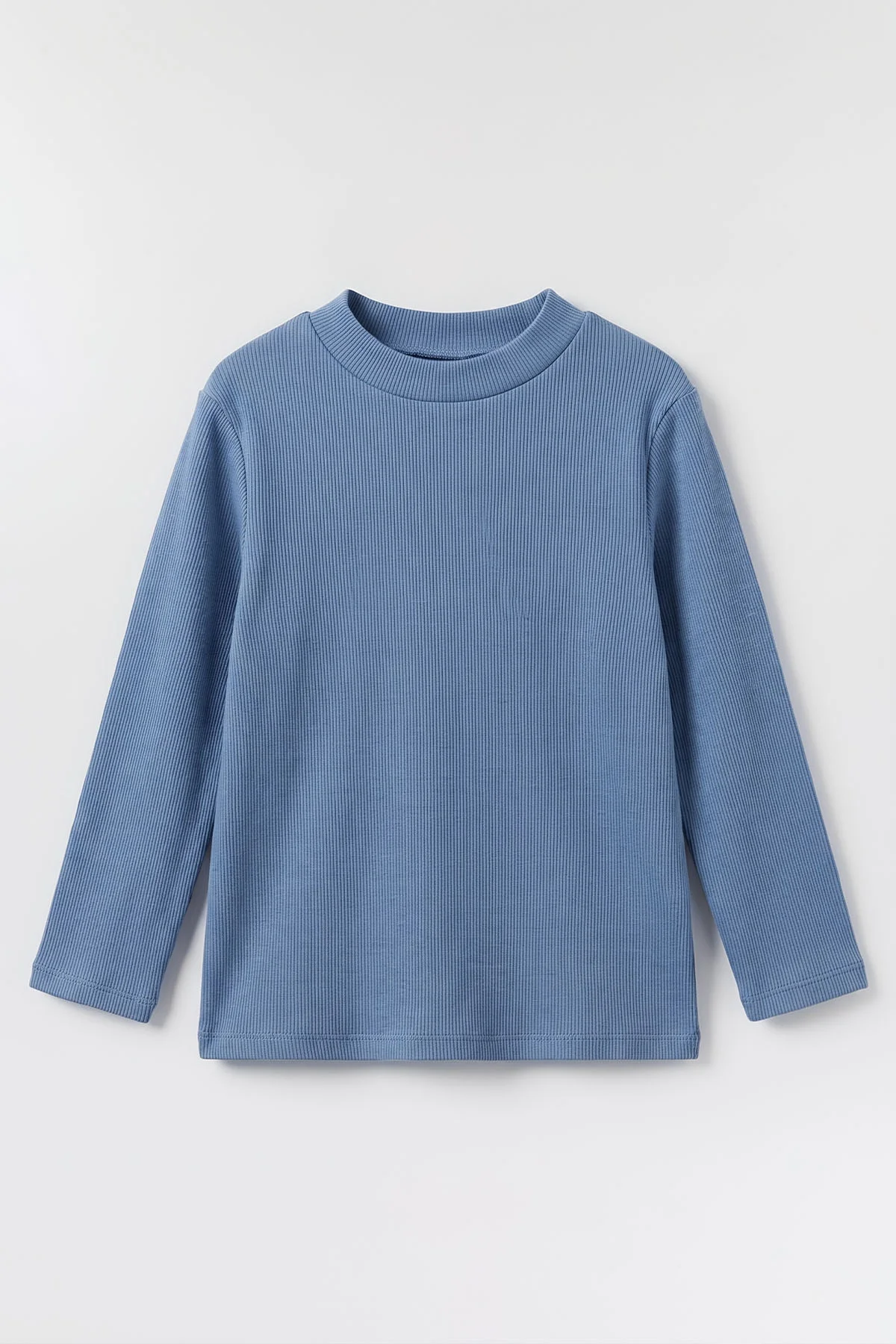 Mavi (5-12 Yaş) Yarım Balıkçı Yaka Kaşkorse Çocuk Body Sweatshirt 495474