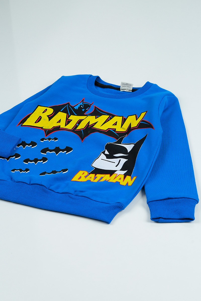 Mavi (5-8 Yaş) Batman Baskılı Çantalı Erkek Çocuk Takım 96591