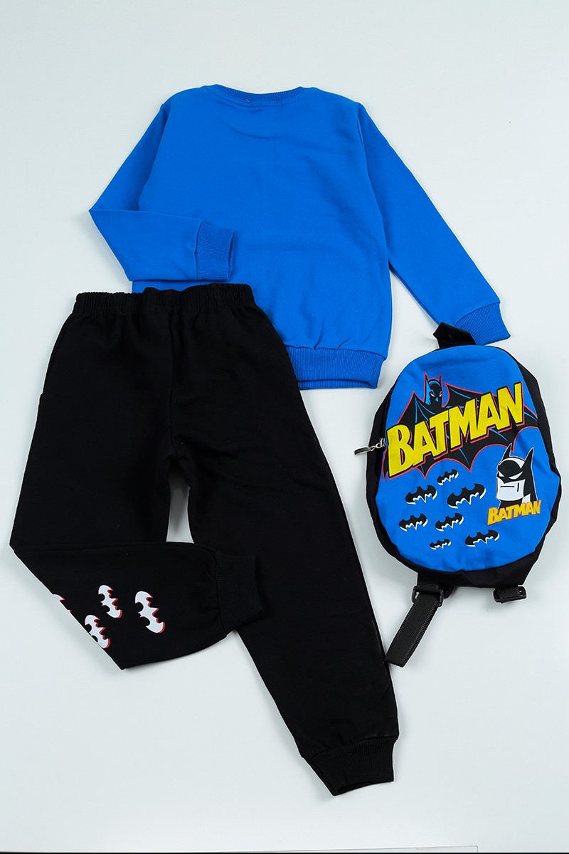 Mavi (5-8 Yaş) Batman Baskılı Çantalı Erkek Çocuk Takım 96591