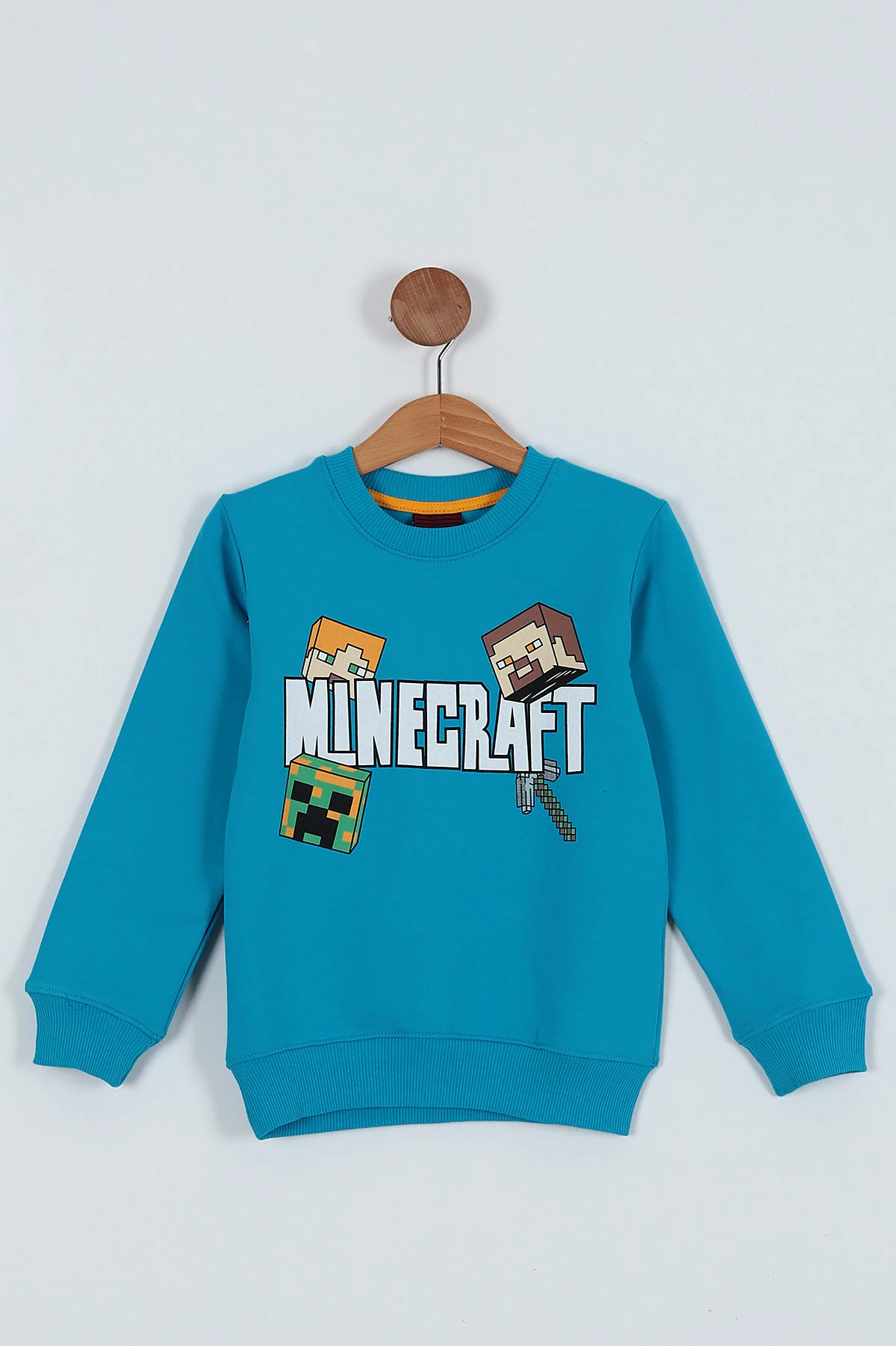 Mavi (5-8 Yaş) Minecraft Baskılı Erkek Çocuk Sweat 235987