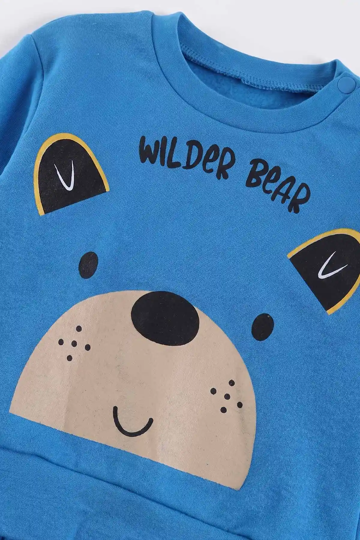 Mavi (6-18 Ay)Wild Bear Baskılı Çıtçıtlı Çimalı Erkek Bebek Takım 477922