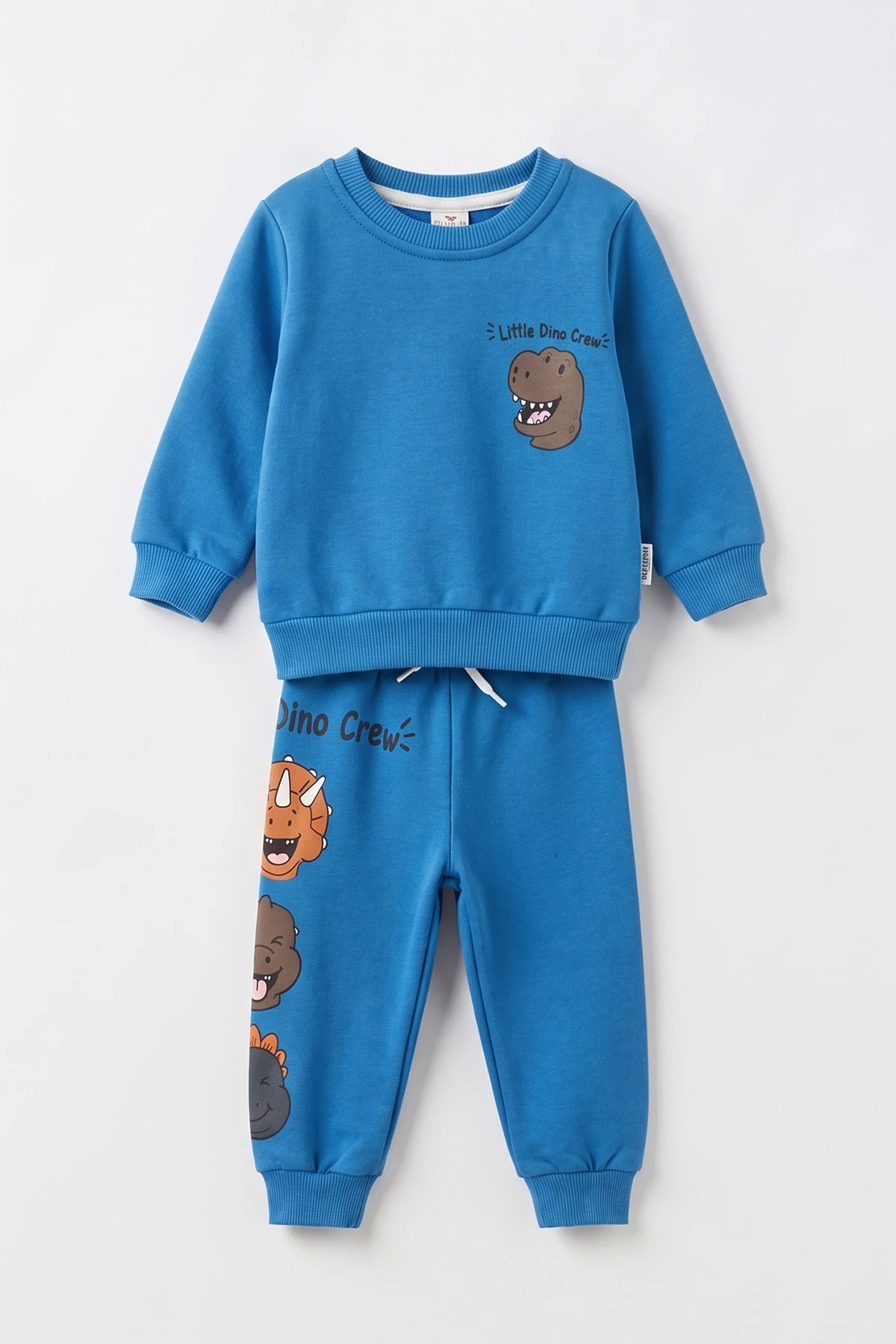 Mavi (6-24 Ay) Dino Baskılı 3 İp Şardonlu Erkek Bebek Kışlık Takım 496130
