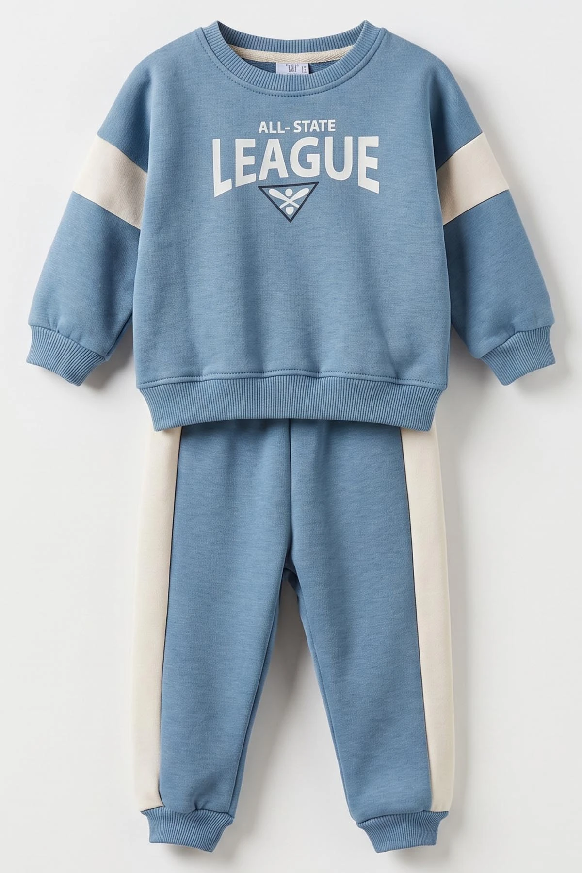 Mavi (6-24 Ay) Leauge Baskılı 3 İp Şardonlu Erkek Bebek Kışlık Takım 490743