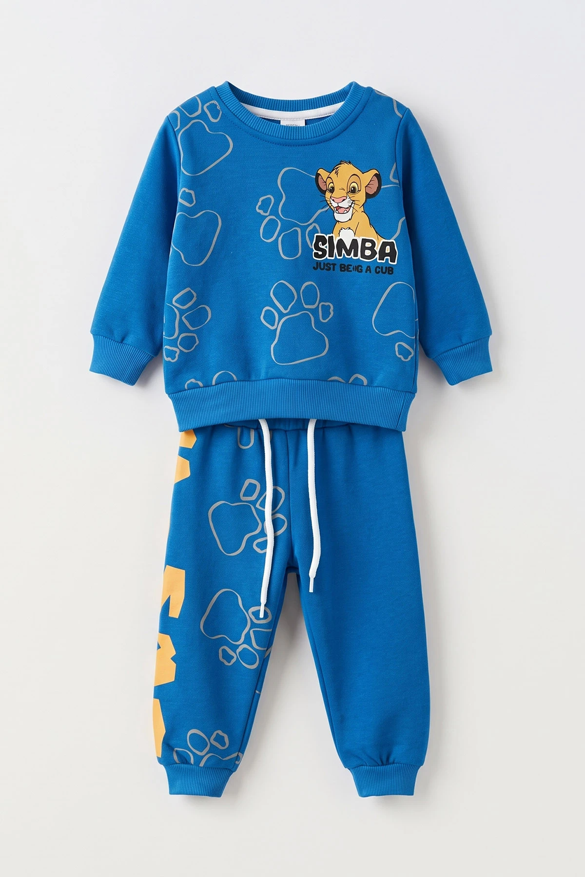 Mavi (6-24 Ay) Simba Baskılı 3 İp Şardonlu Erkek Bebek Kışlık Takım 497380