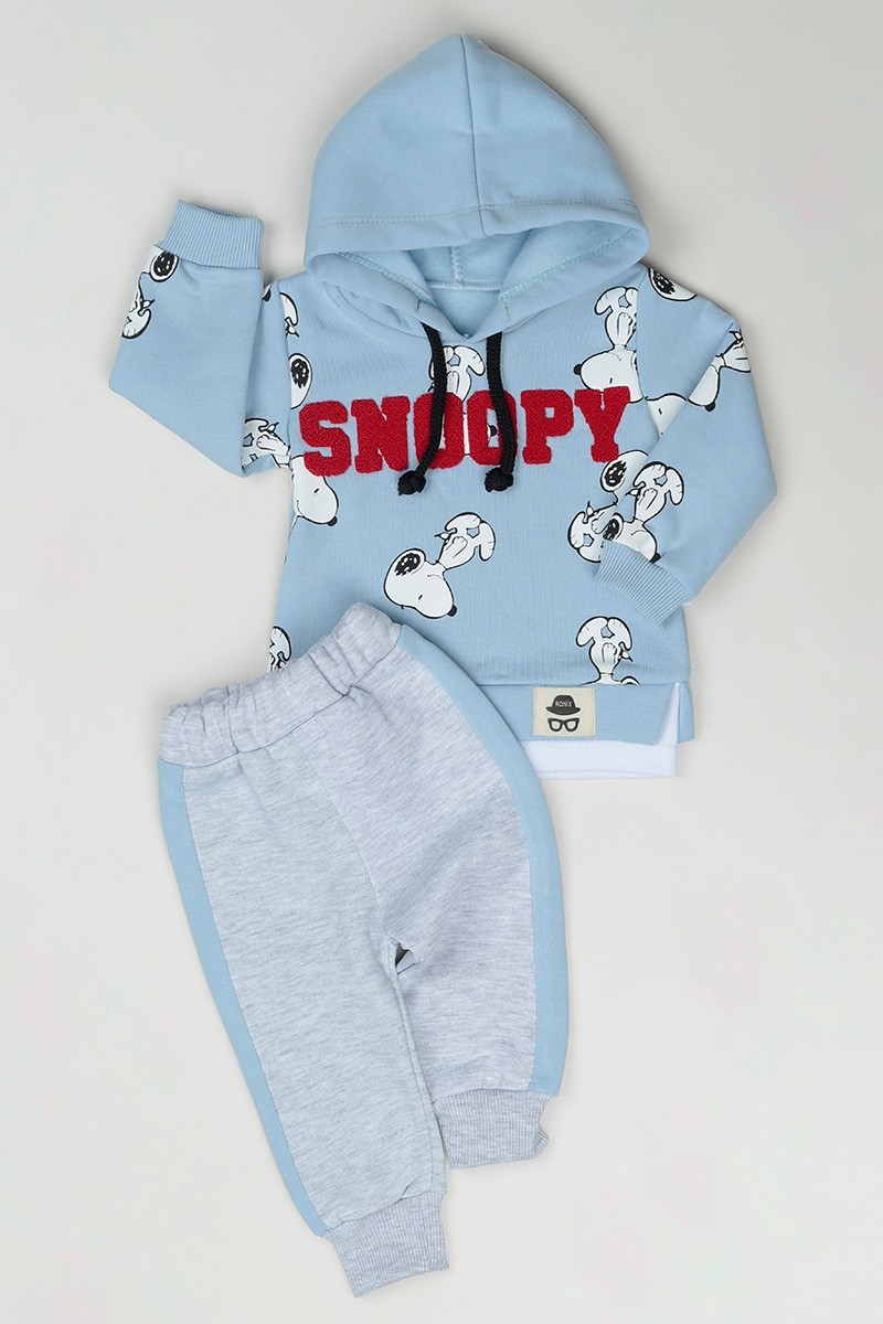 Mavi (6-24 Ay) Snoopy Baskılı Erkek Çocuk Takım 84288