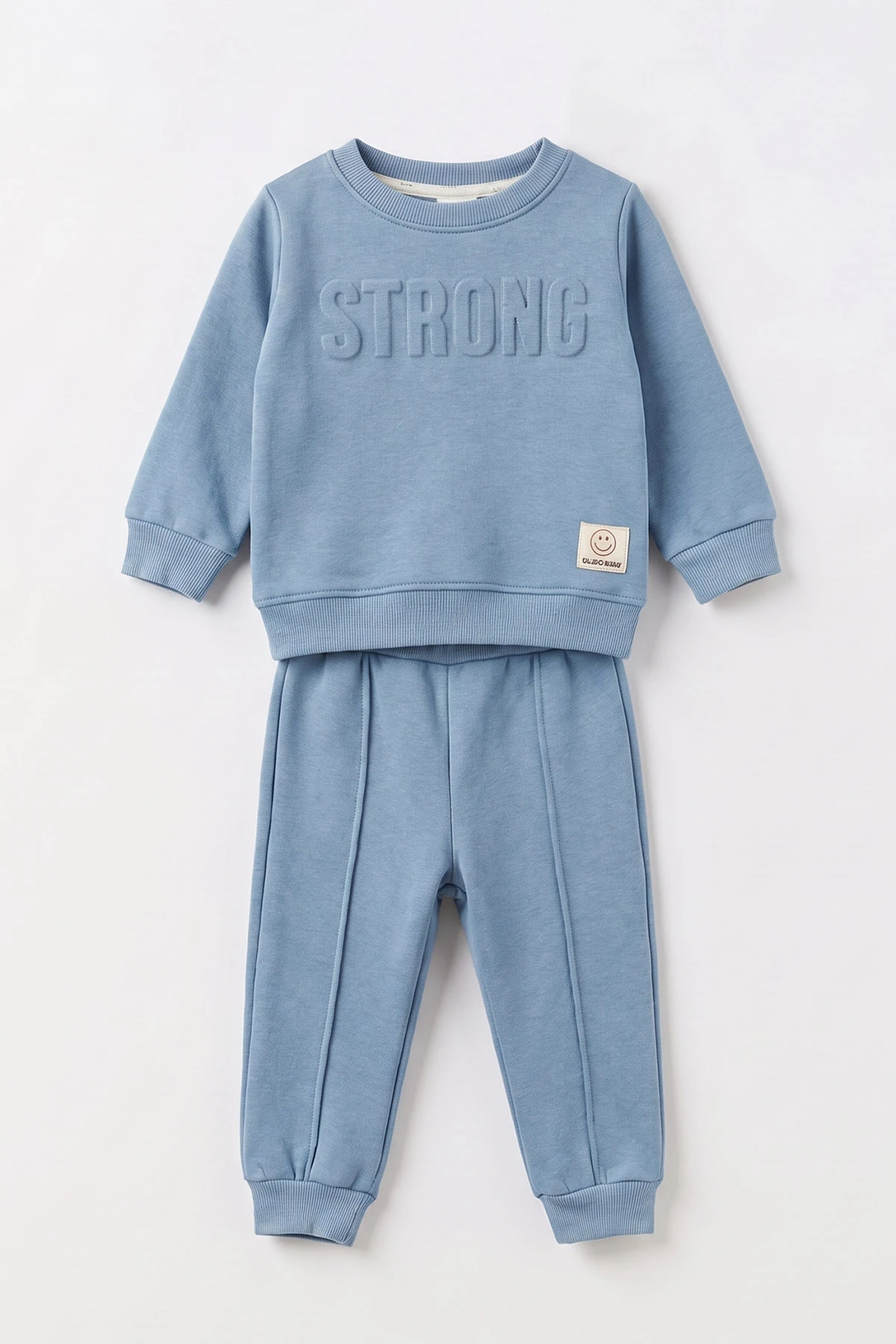 Mavi (6-24 Ay) Strong Kabartma Baskılı Alt Çimalı 3 İp Şardonlu Erkek Bebek Kışlık Takım 495686