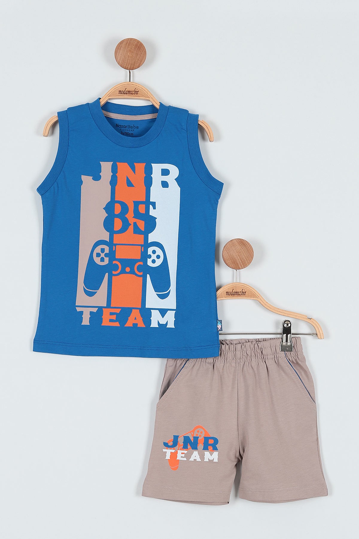 Mavi (7-10 Yaş) Jnr 85 Konsol Baskılı Şortlu Erkek ÇocukTakım 186352