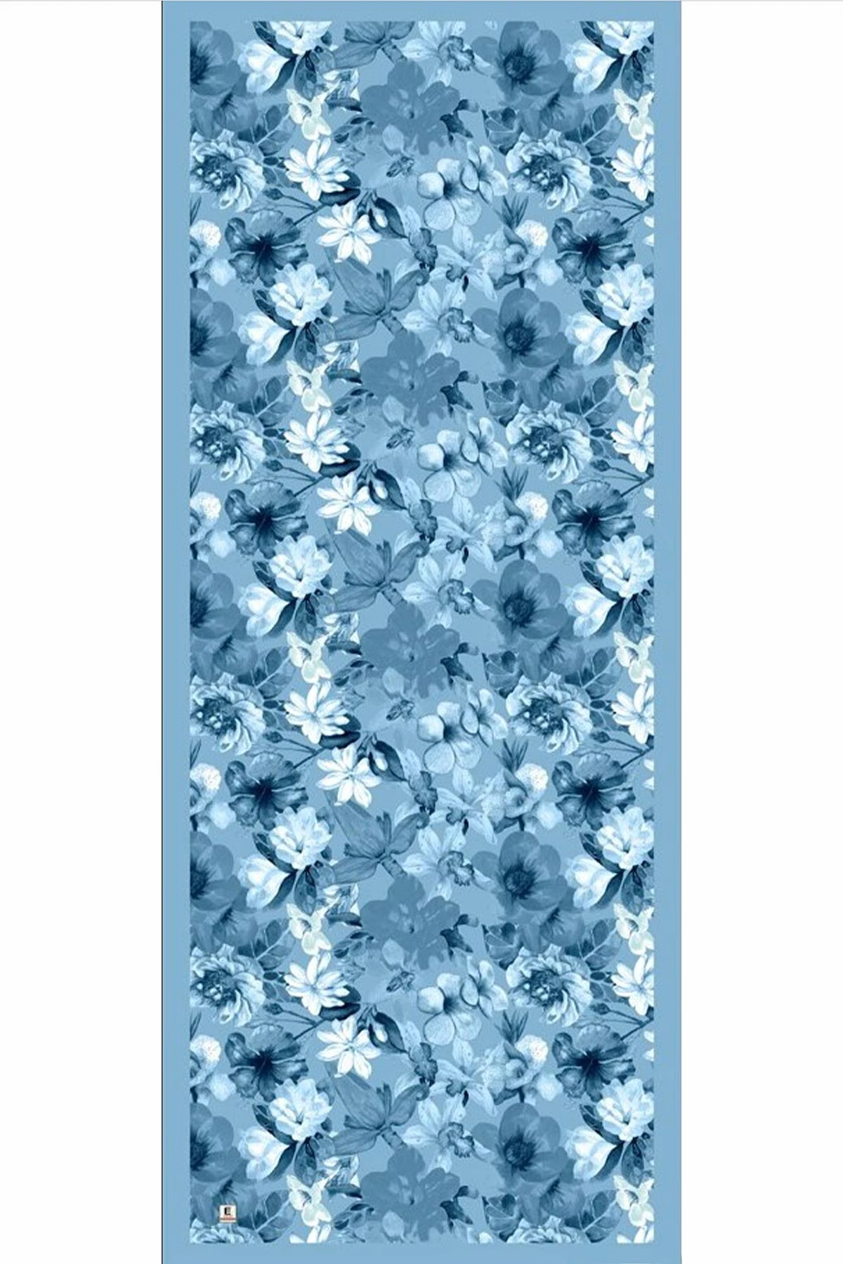 Mavi 70x180 Cm Dijital Baskılı Botanik Desen Soft Şal 482156