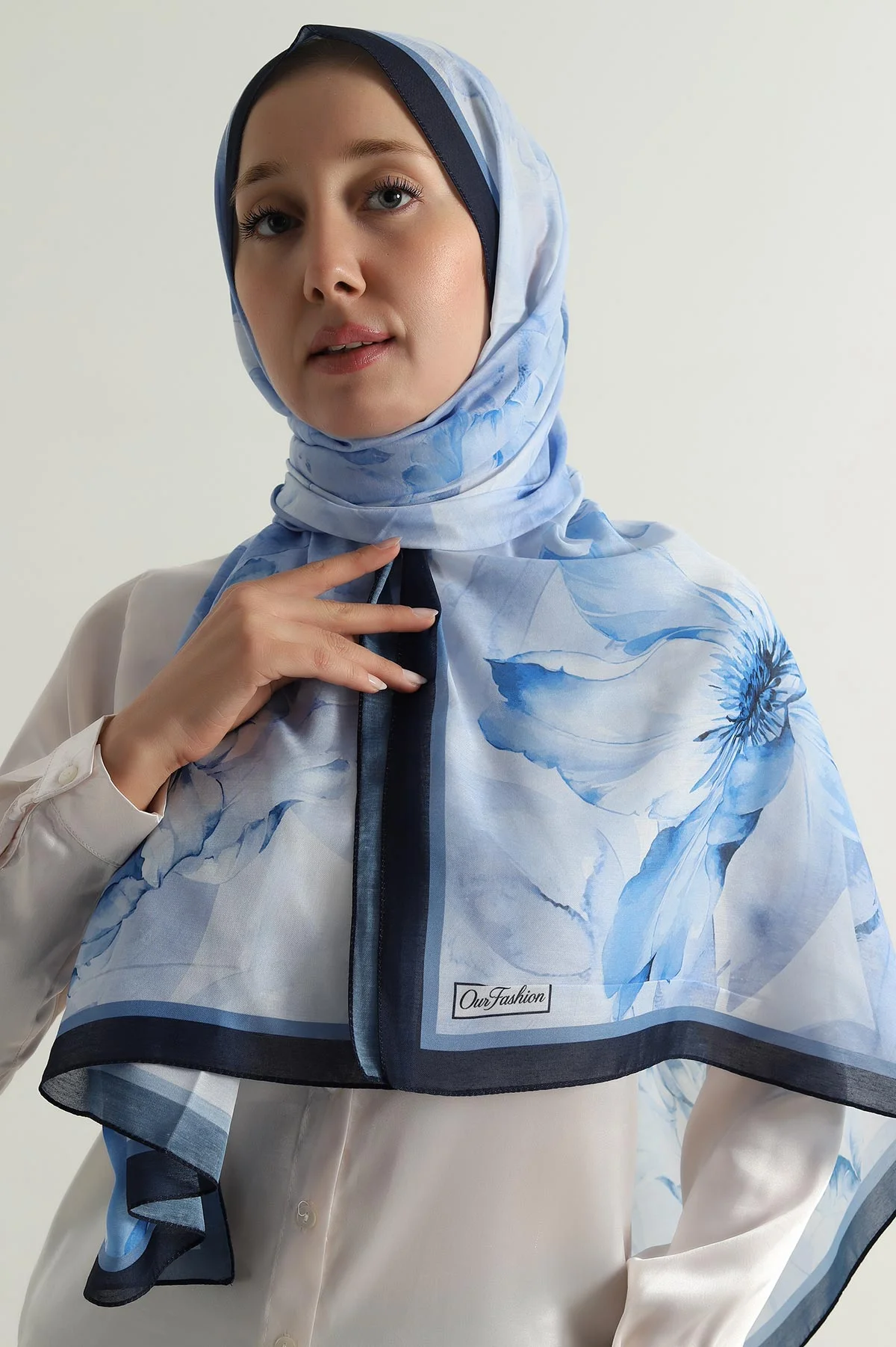 Mavi 75x180 Cm Our Fashion Dijital Baskılı Desenli Soft Şal 396839