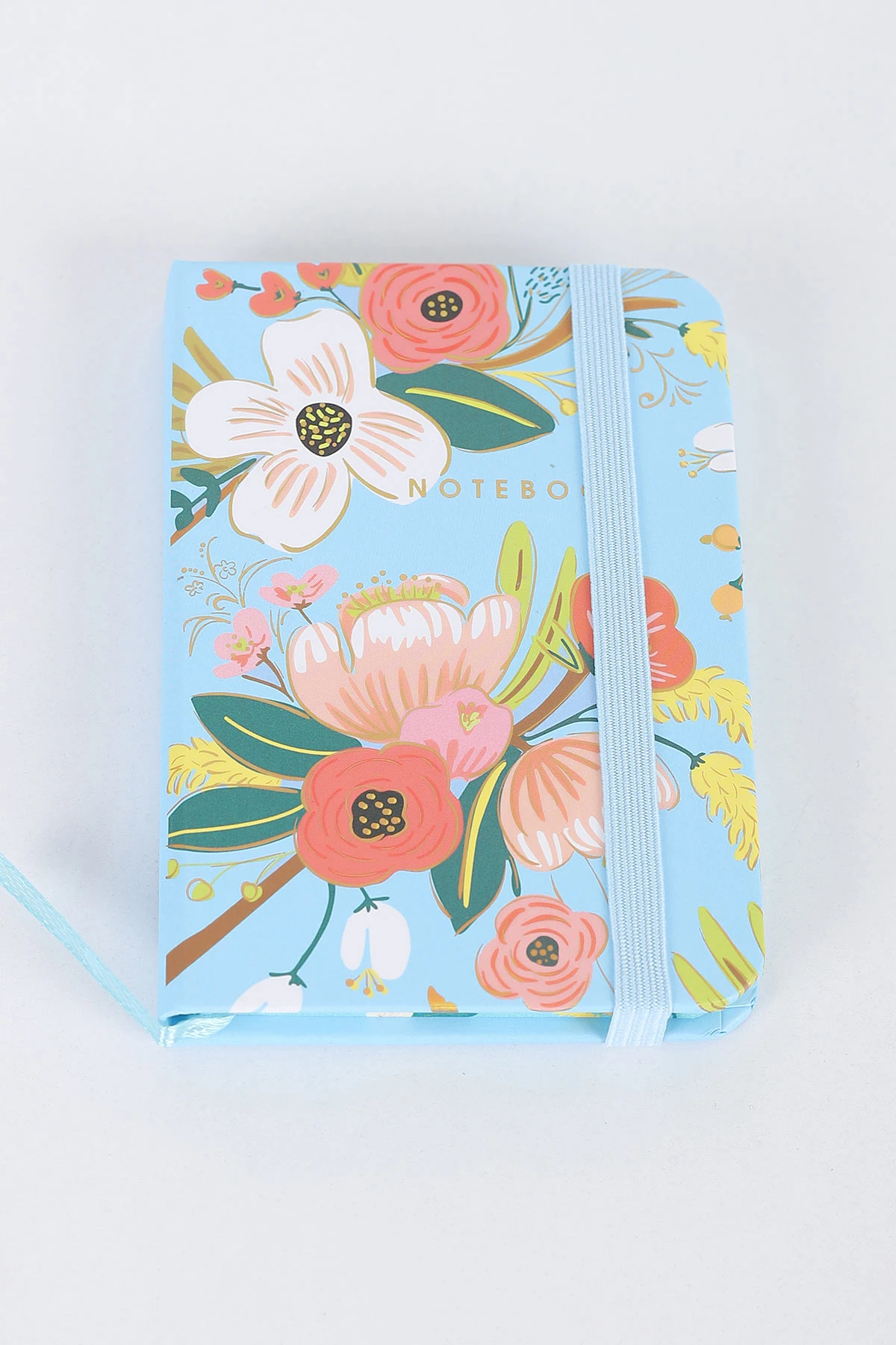 Mavi 7x10 Cm Desenli Lastikli Bloknot Defter-Notebook 392516