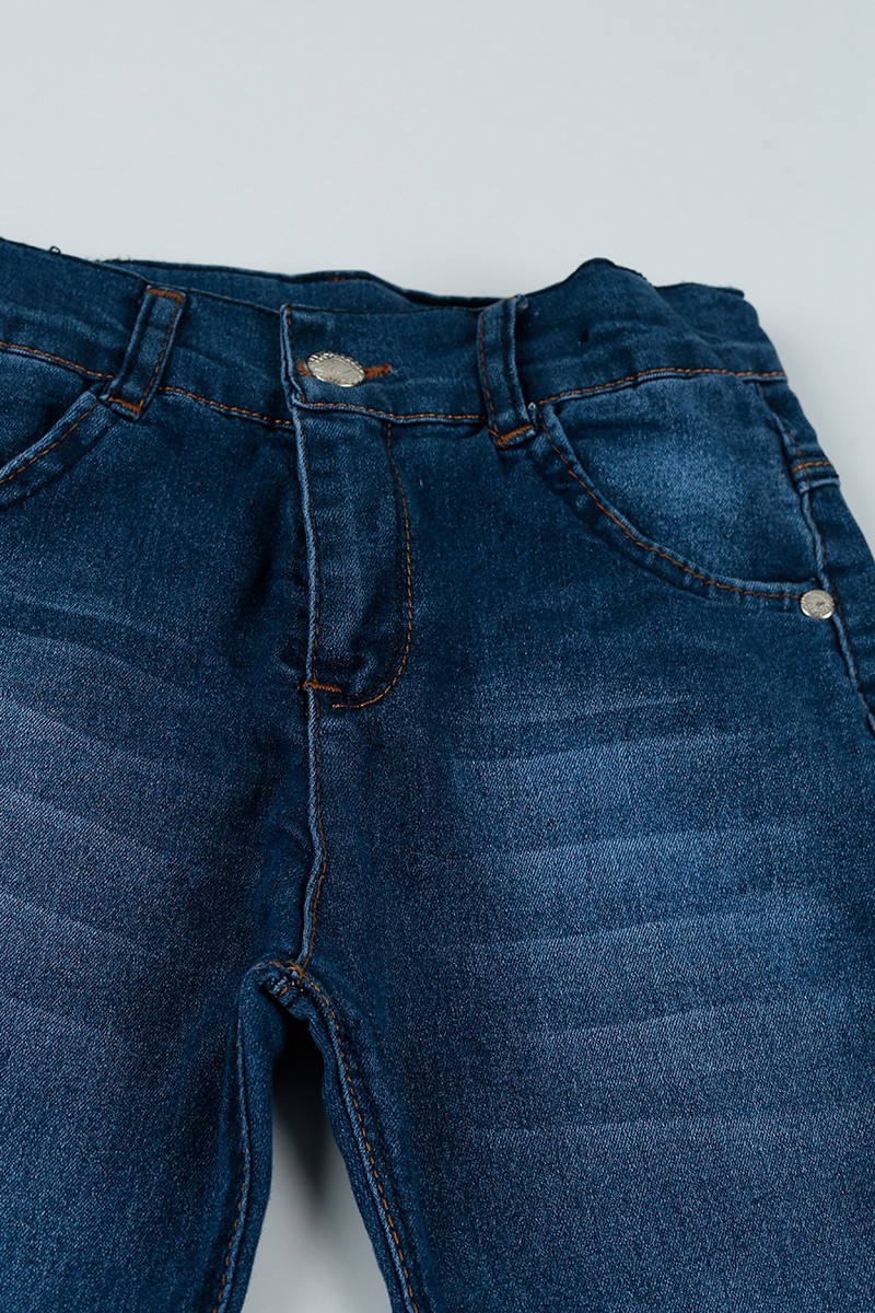 Mavi (8-12 Yaş) Likralı Kız Çocuk Kot Pantolon 94674