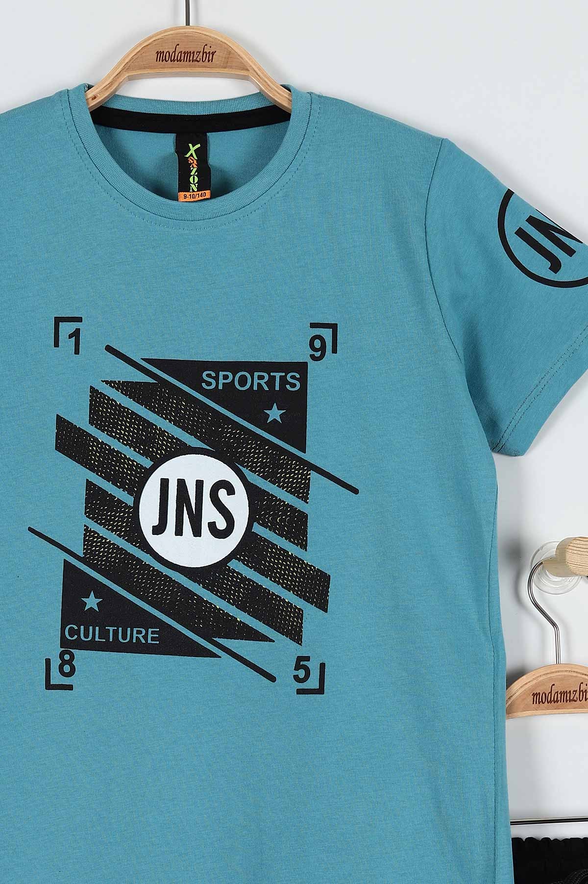 Mavi (9-12 Yaş) Jns Sports Baskılı Belden Bağlamalı Erkek Çocuk Takım 183017