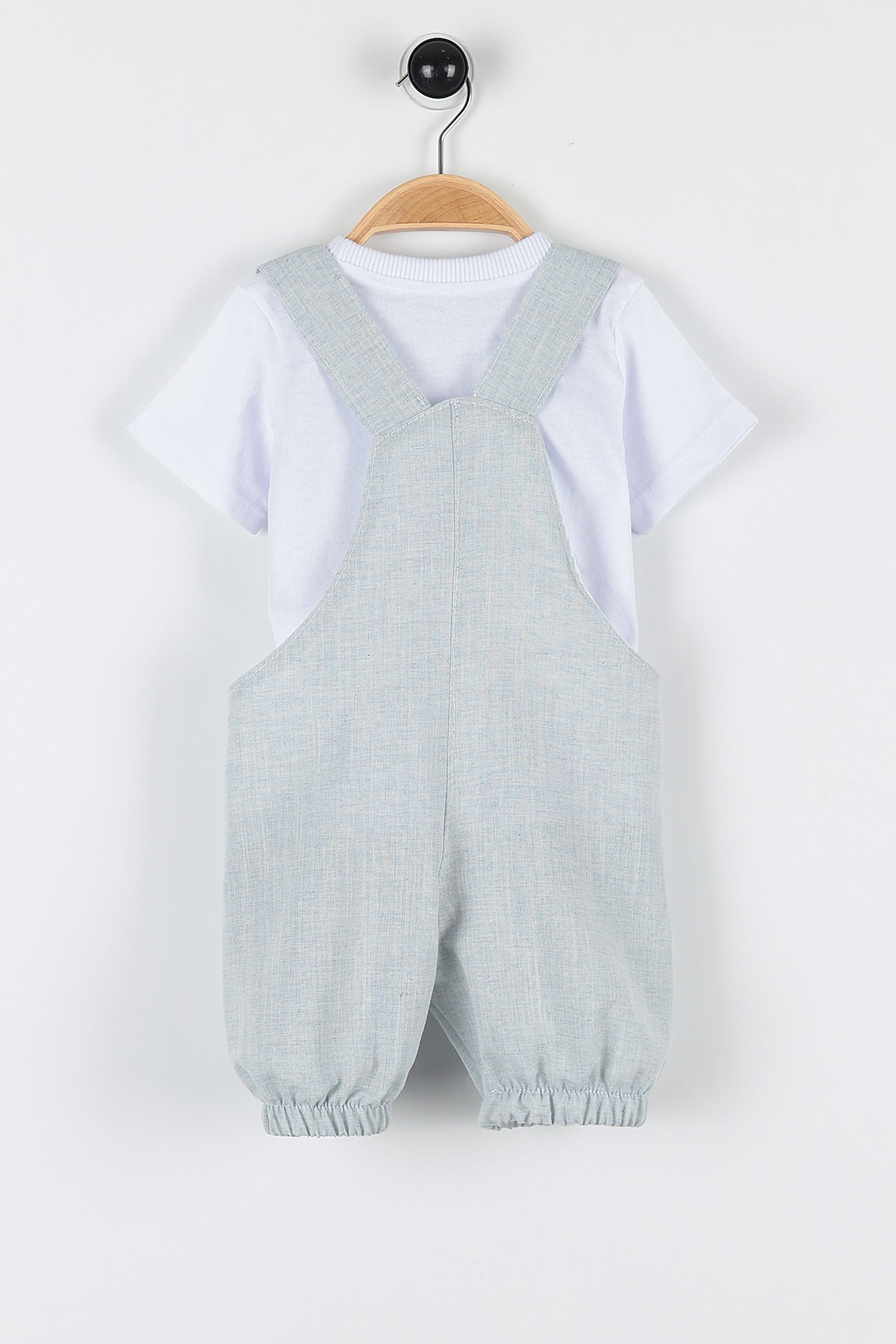 Mavi (9-24 Ay) Hayvan Nakışlı Düğmeli  Erkek  Bebe Takım 169455