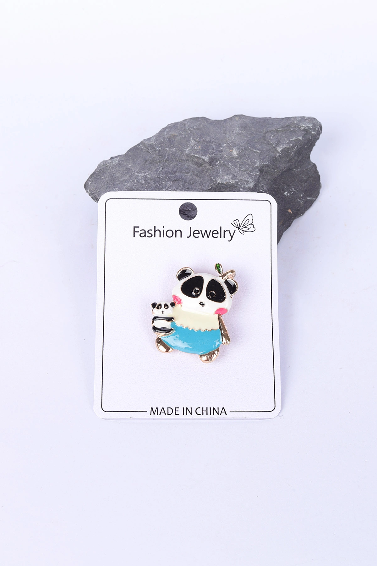Mavi Anne Bebek Panda Figürlü  Broş 326464