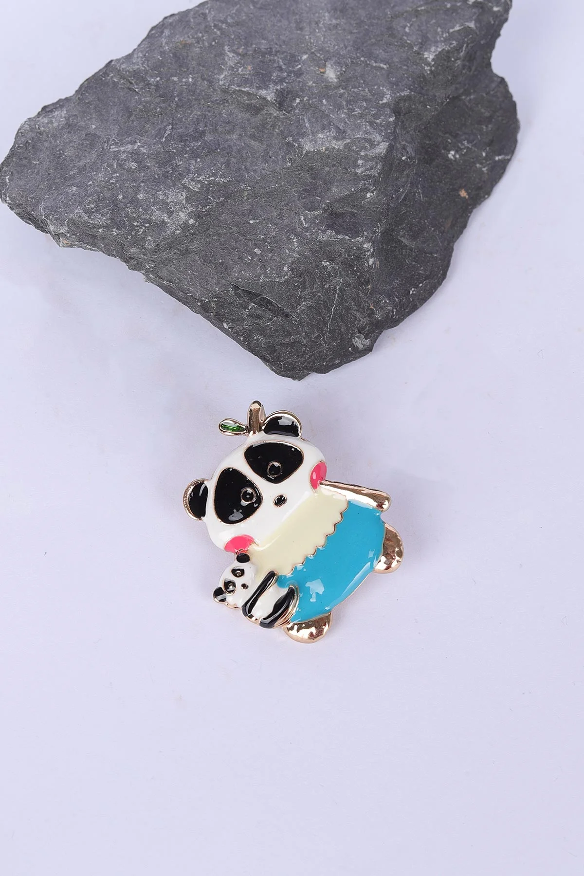 Mavi Anne Bebek Panda Figürlü  Broş 326464